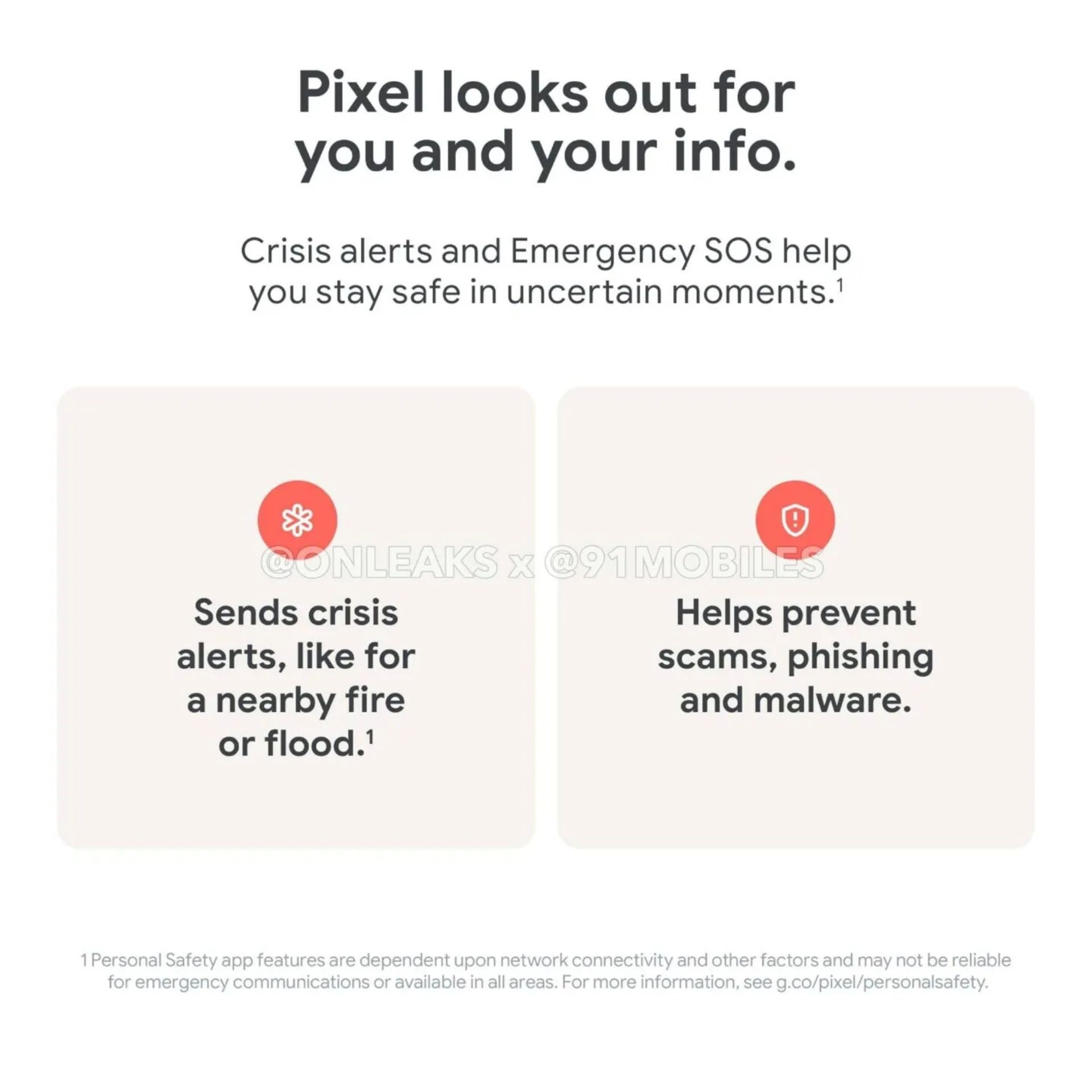 پوستر پشتیبانی سری پیکسل ۹ از کمک اضطراری