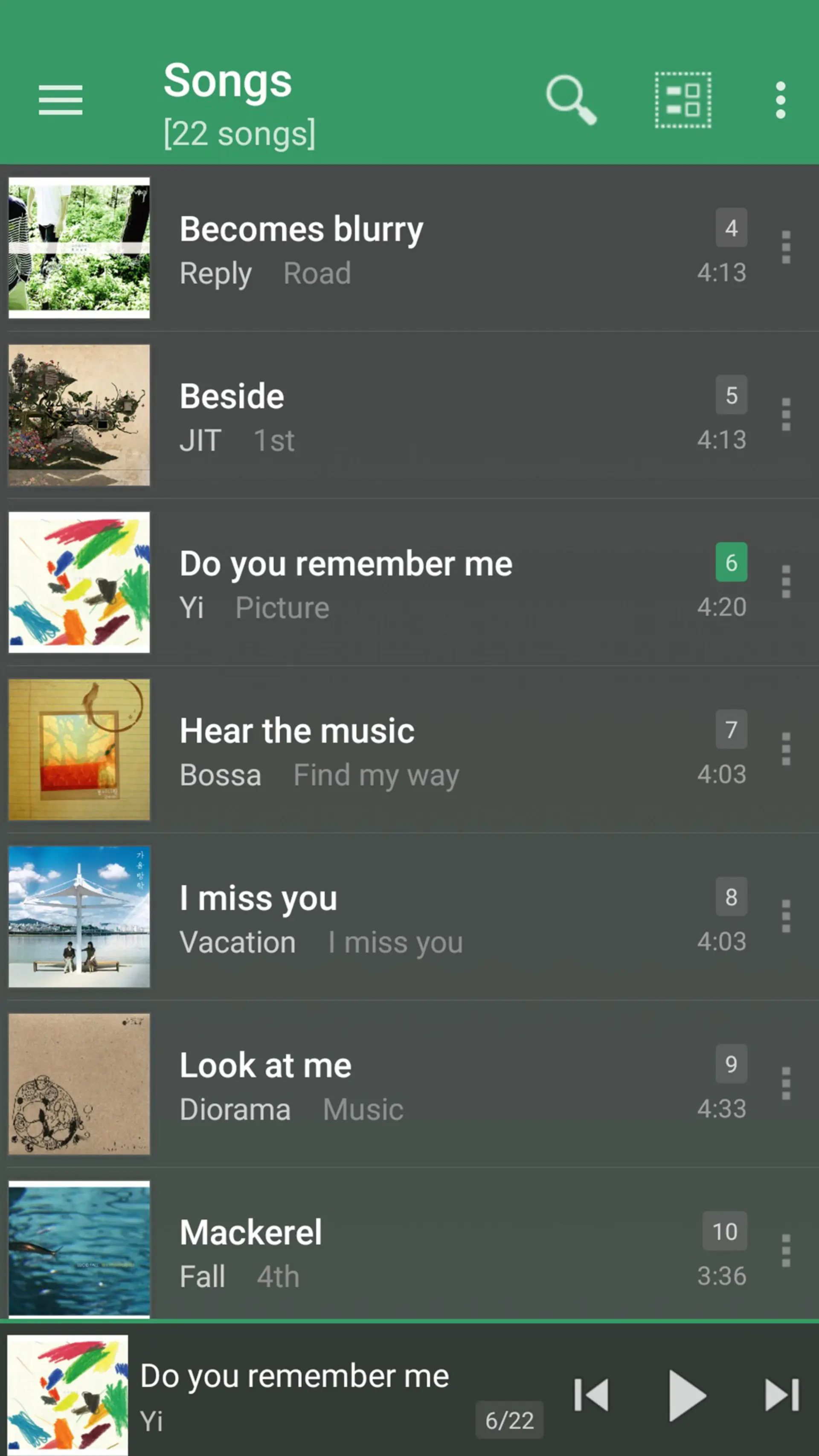 لیست موسیقی در برنامه موزیک پلیر jetAudio
