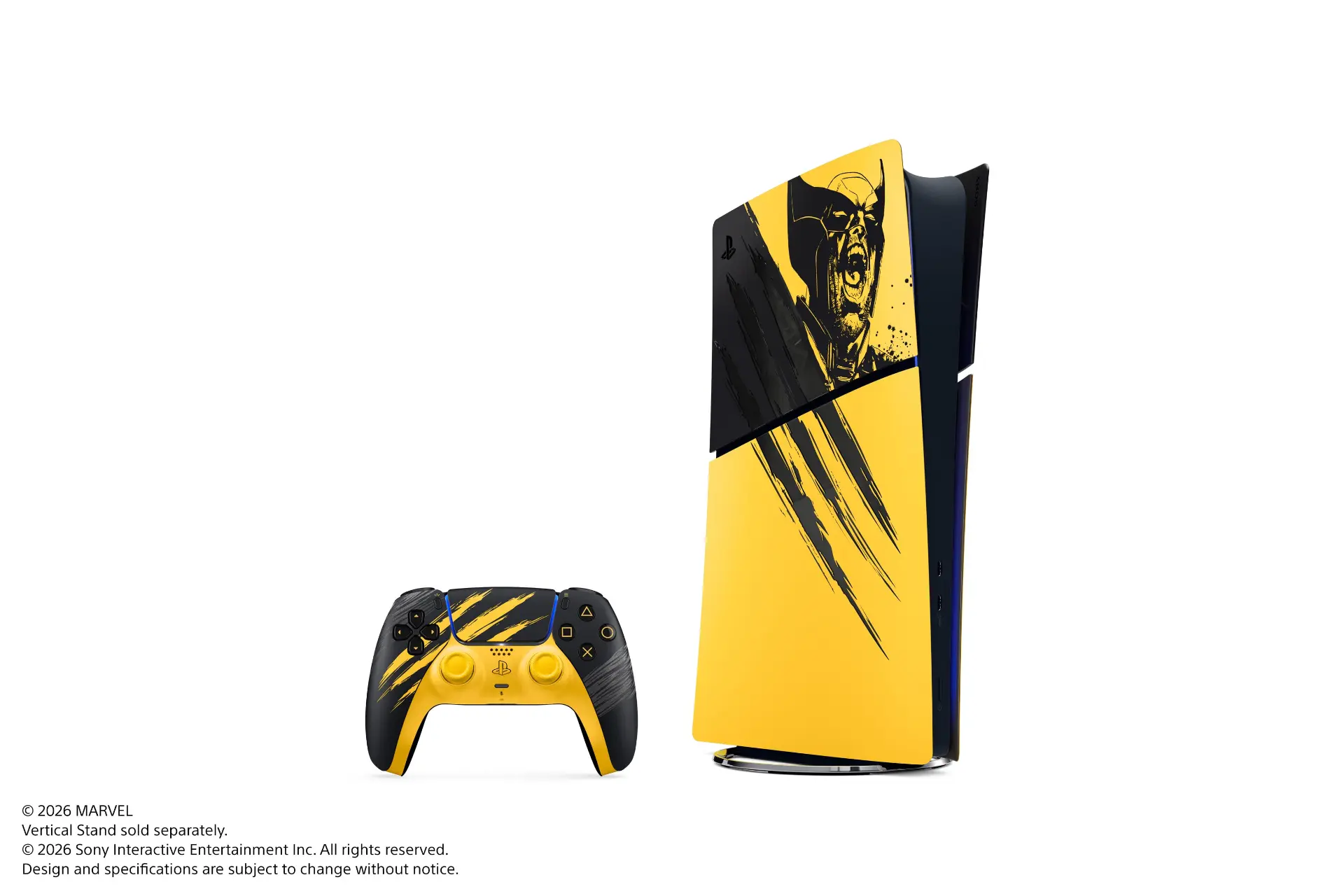کنسول پلیاستیشن ۵ (PlayStation 5) با طرح گرافیکی شخصیت ولورین (Wolverine)