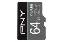 کارت حافظه پی ان وای microSDXC با ظرفیت 64 گیگابایت مدل PRO Elite V30 A1 کلاس 10