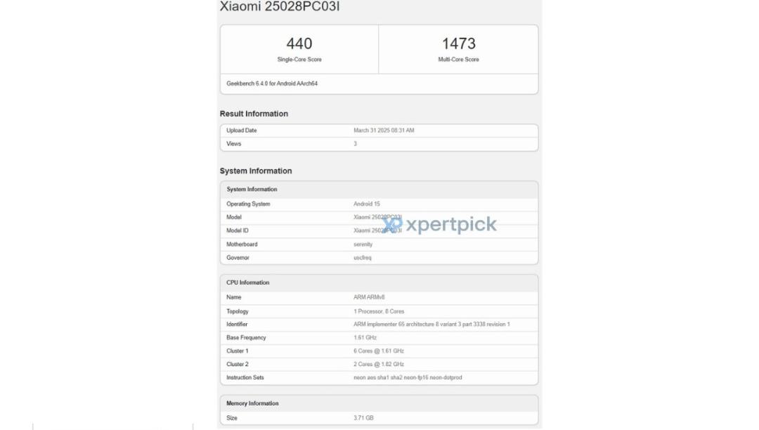 امتیاز پوکو C71 در گیک‌بنچ