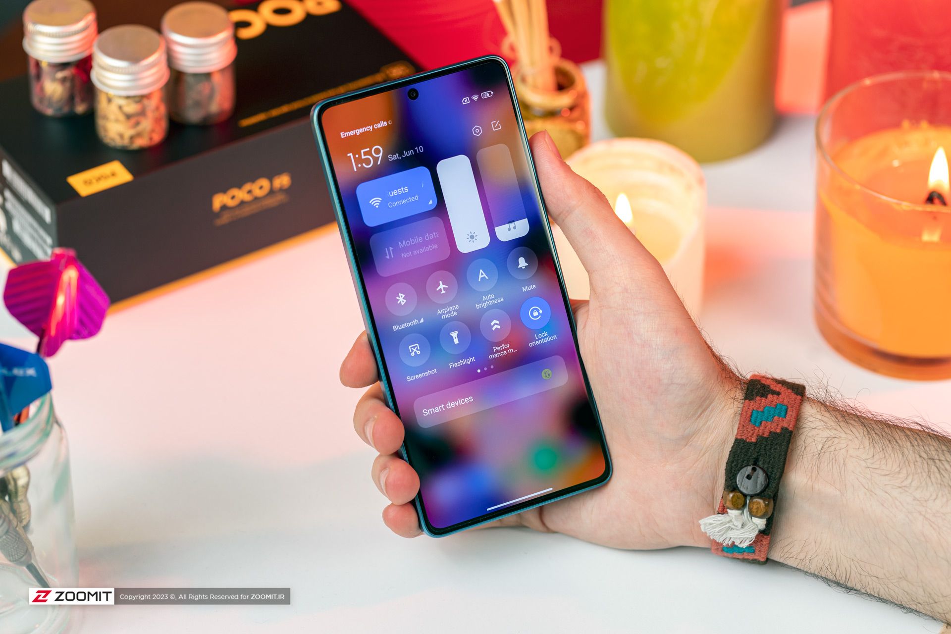 کنترل سنتر MIUI 14 در پوکو F5 شیائومی