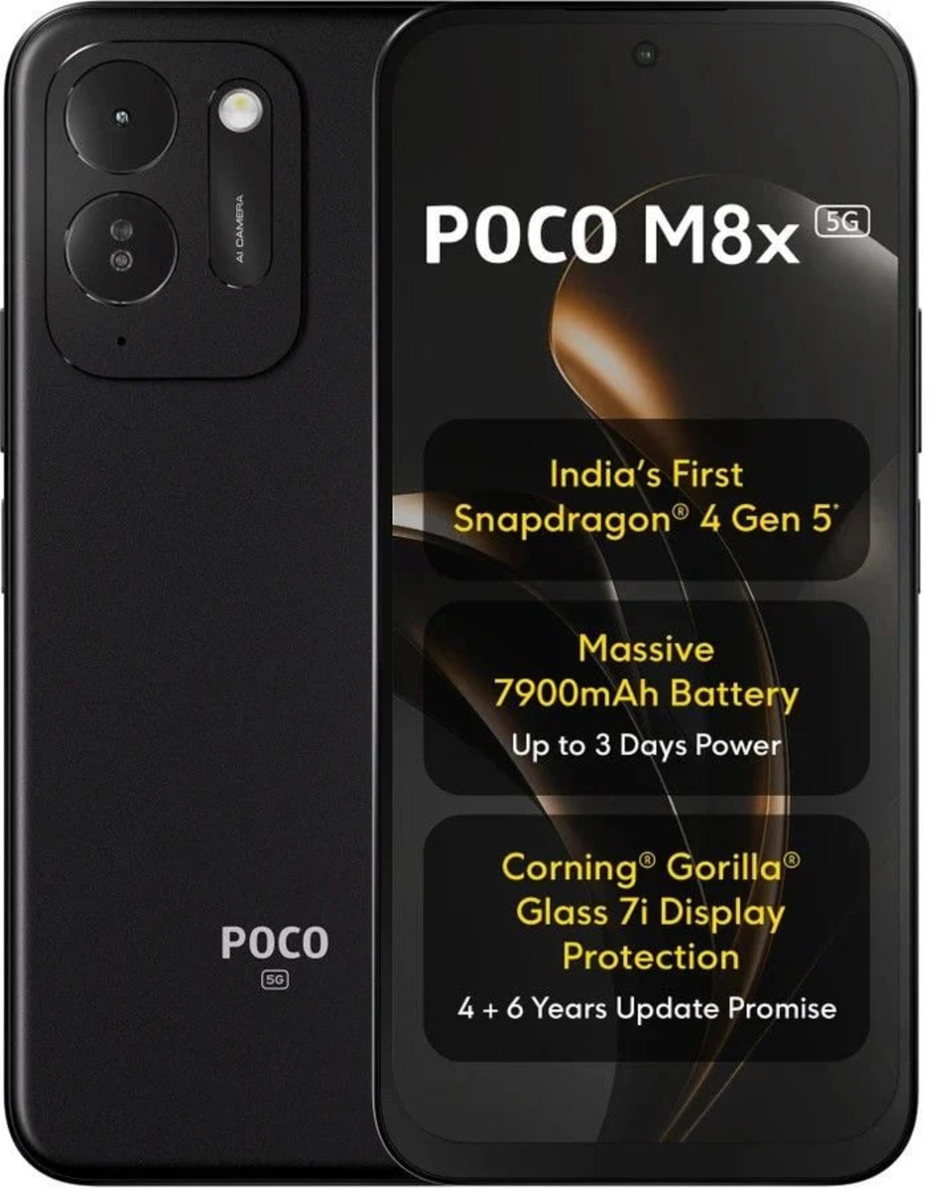 گوشی هوشمند پوکو M8x با رنگ مشکی و نمایشگر بزرگ