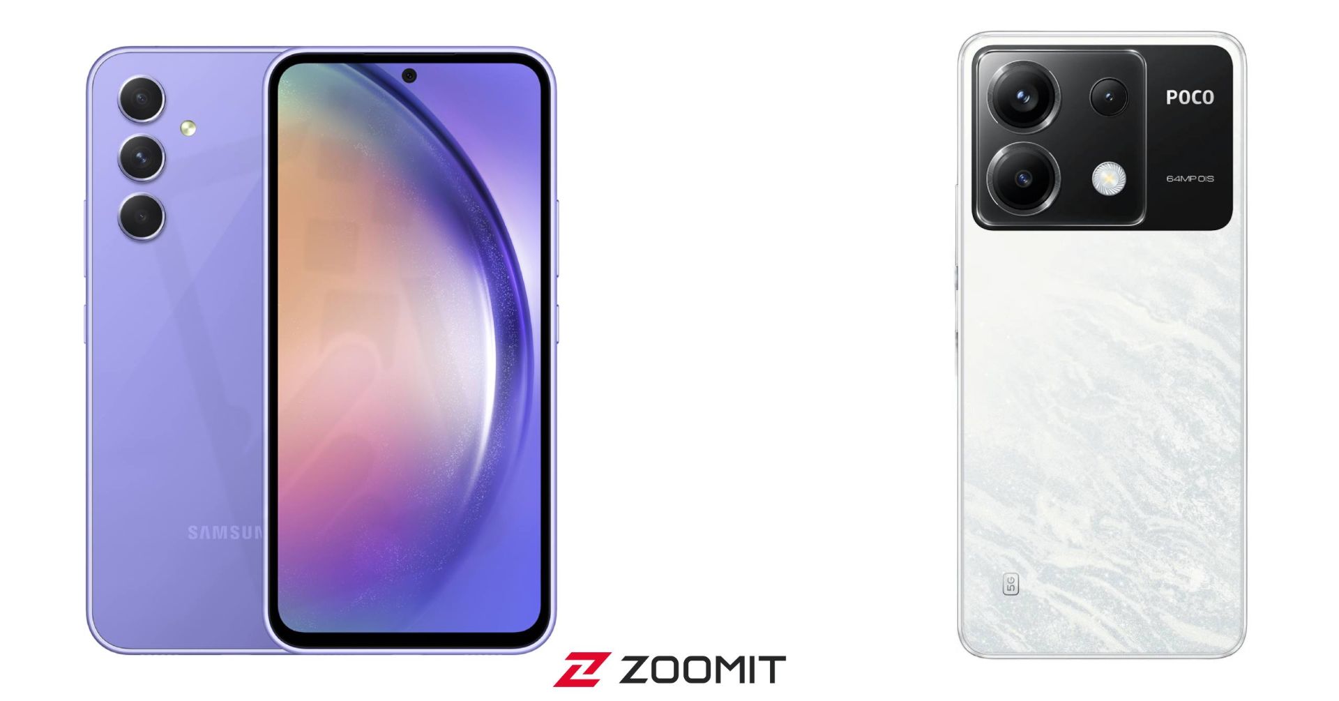 گلکسی A54 در کنار پوکو X6