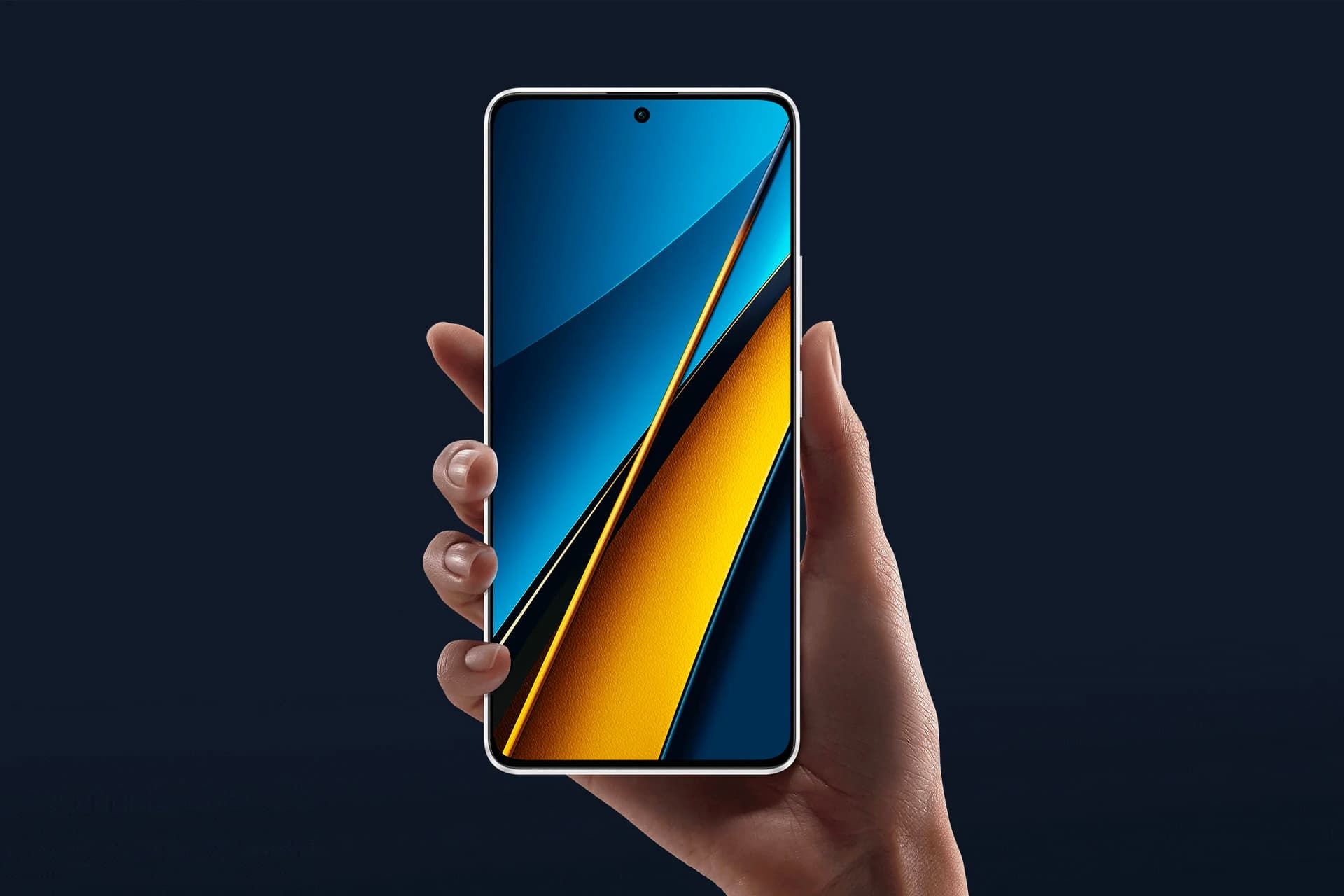 گوشی پوکو X6 شیائومی از نمای جلو در دست