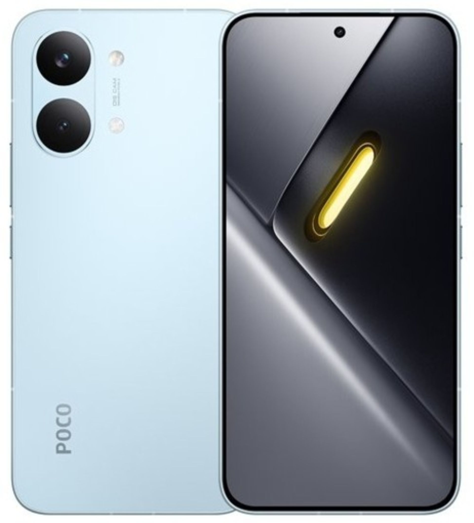 نمای جلو و پشت گوشی پوکو X8 پرو مکس رنگ آبی روشن