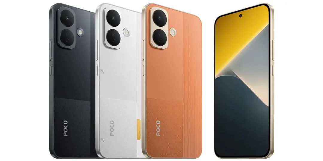 گوشی هوشمند پوکو X8 (Poco X8) در سه رنگ مشکی، نقره‌ای و نارنجی