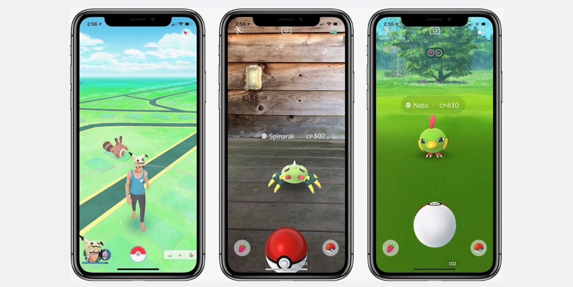 نمایی از بازی Pokemon Go در آیفون