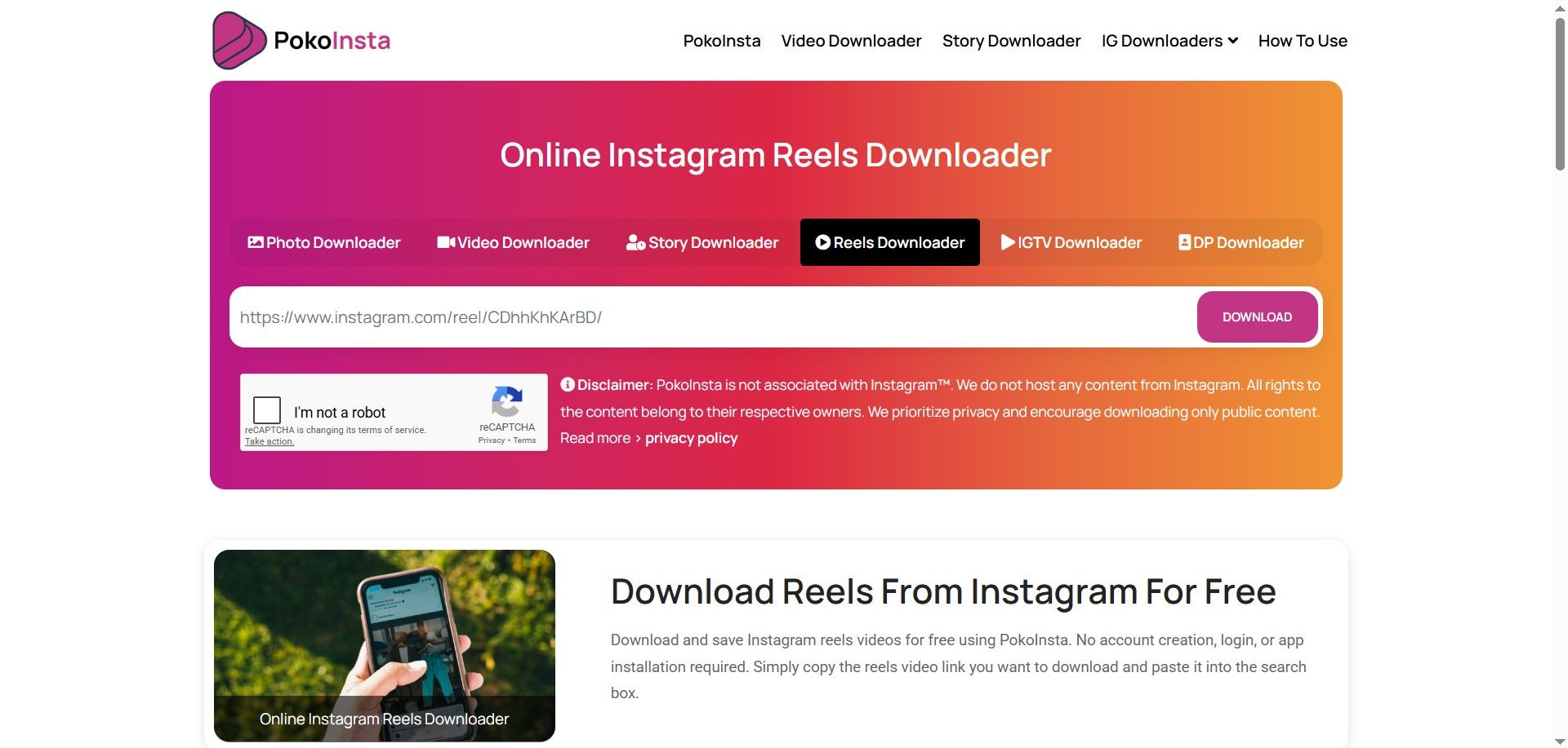 وب‌سایت دانلود ریلز pokoinsta