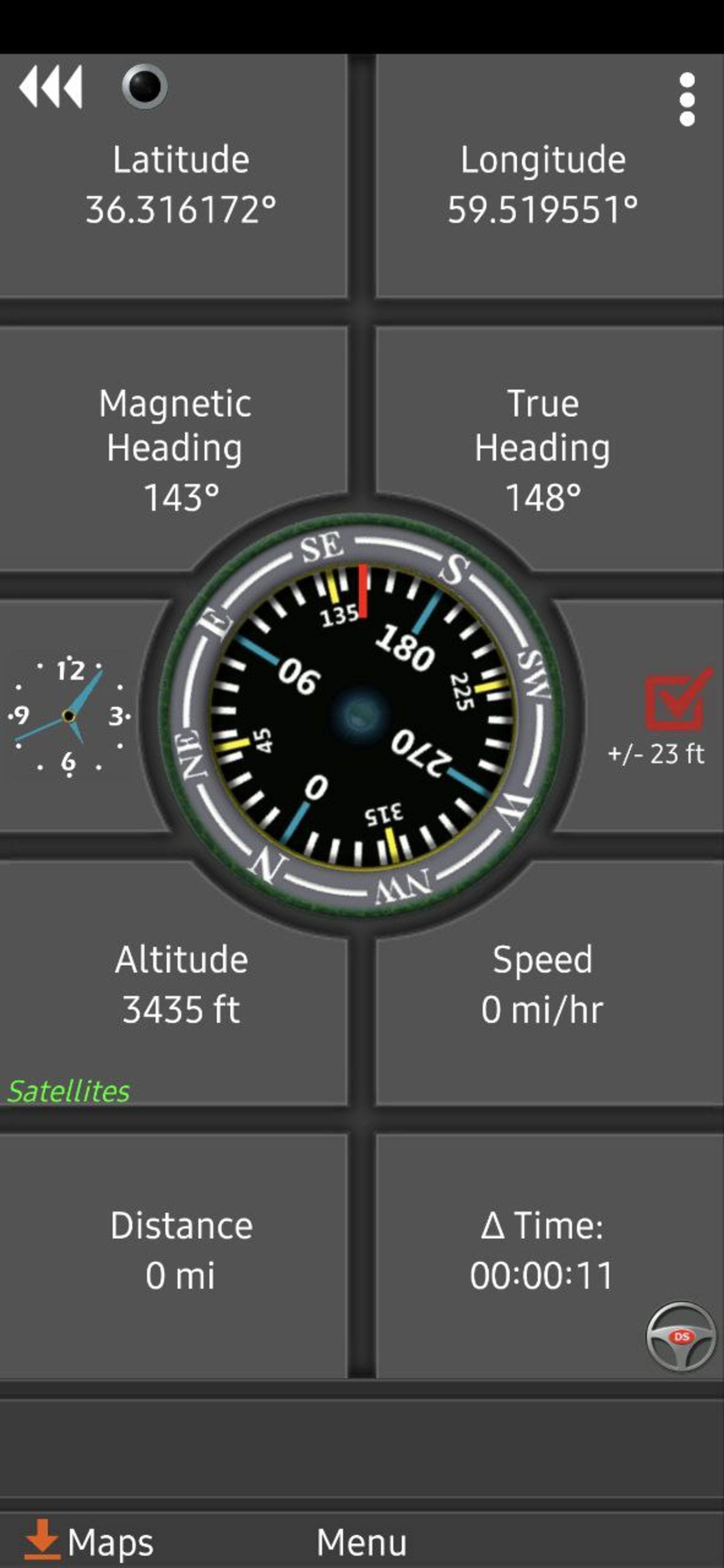 قطب نما در اپلیکیشن Polaris GPS