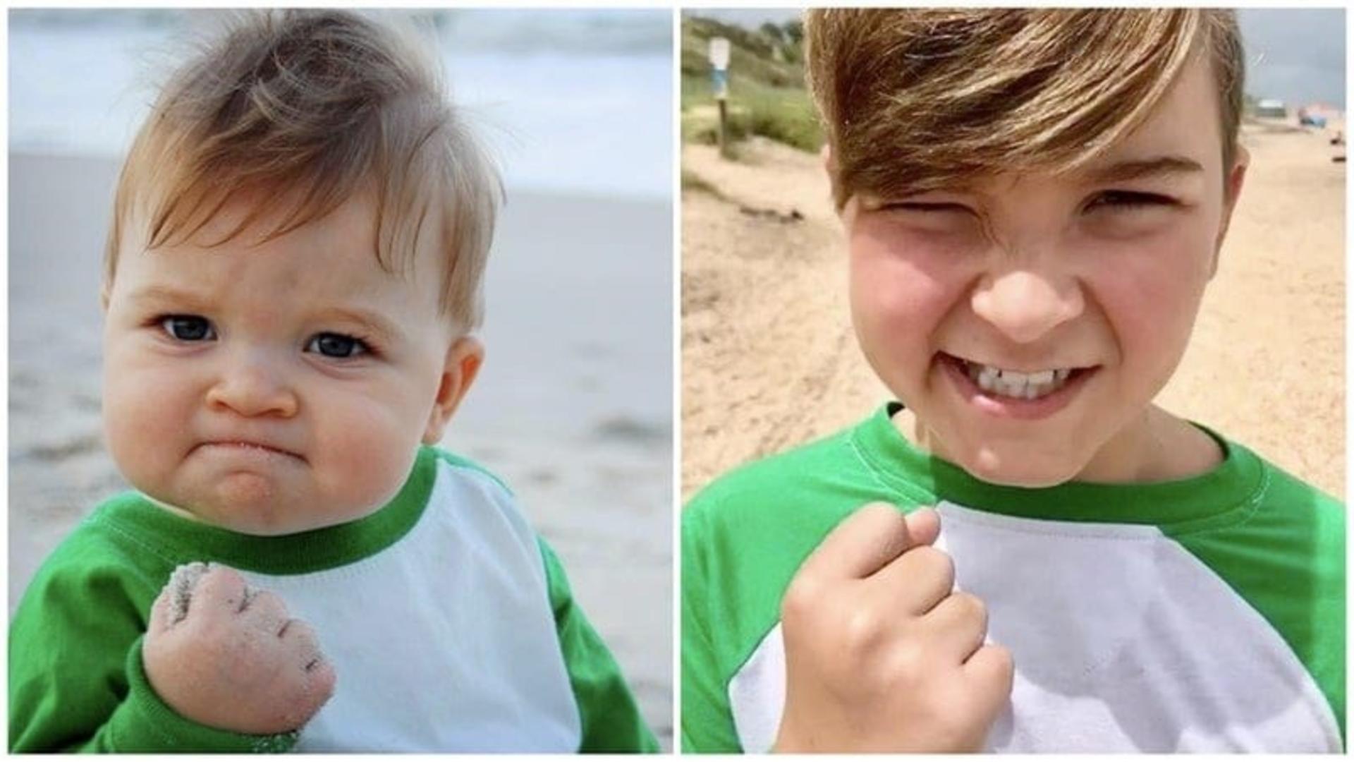 سم گراینر (Success Kid) با مشت گره‌کرده و چهره مصمم، نماد پیروزی و موفقیت از سال ۲۰۰۷