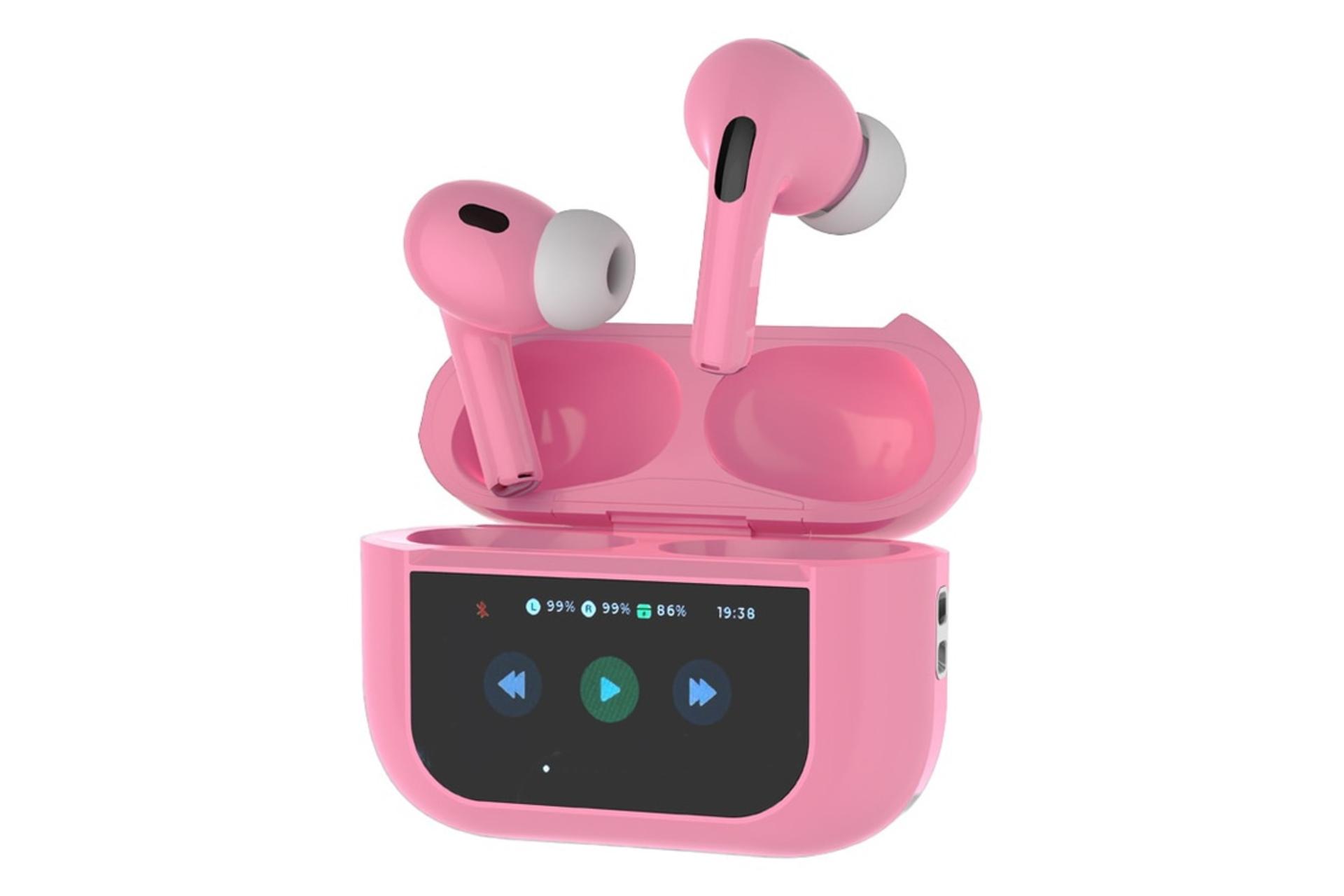 ایرباد بی سیم پرودو Porodo Blue Earbuds Pro2 Touch Display صورتی
