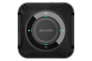 نمای پنل بالای مودم و روتر سیم‌ کارتی پرودو PD-4GCPMF-BKGY با نمایش پنل بالا و لوگو