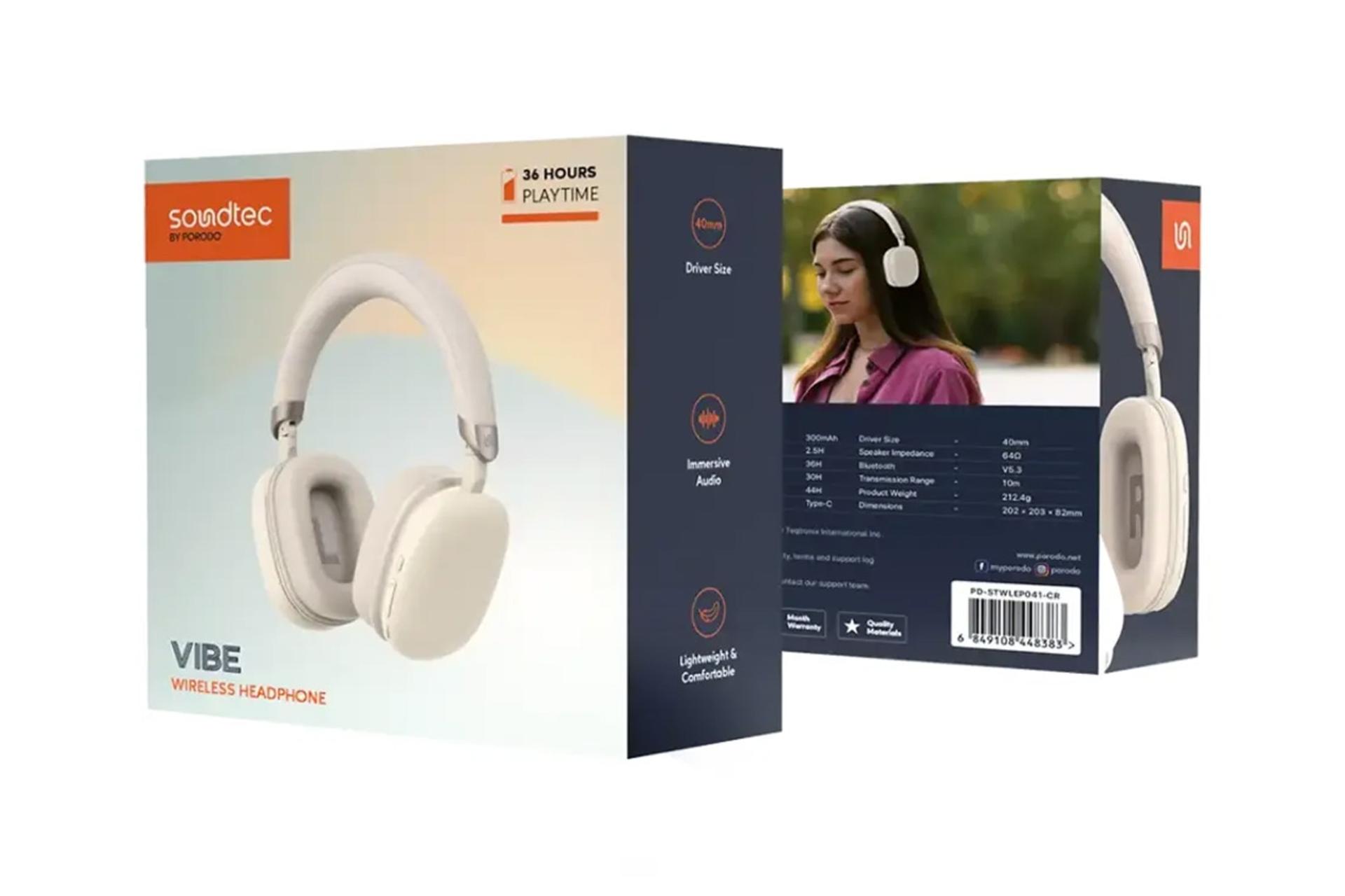 جعبه هدفون پرودو Porodo Soundtec Vibe Wireless Headphone