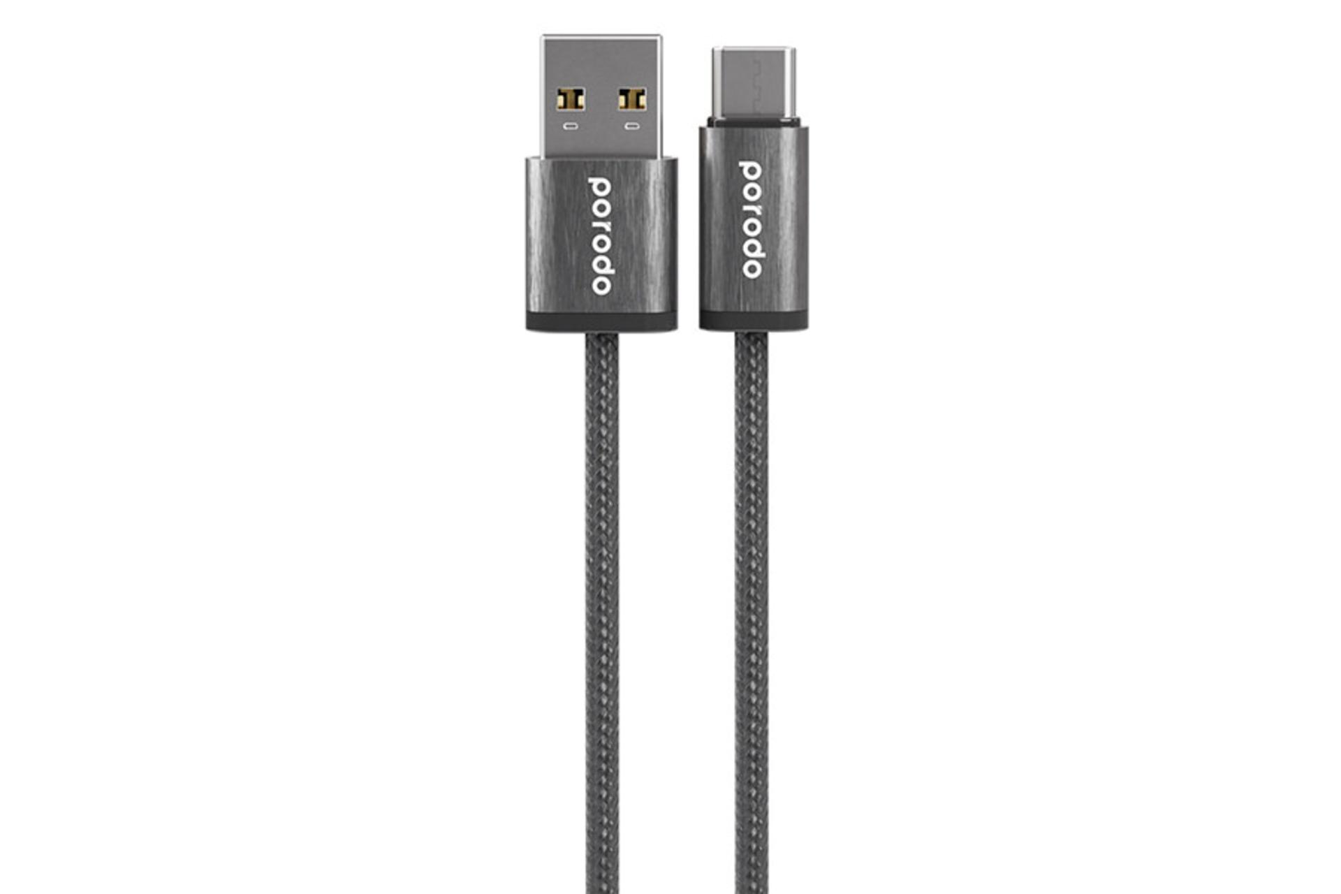 کابل شارژ پرودو Porodo Woven PD-WV3AC1 Type-A to Type-C 1.2m رنگ مشکی