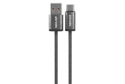 کابل شارژ پرودو Porodo Woven PD-WV3AC1 Type-A to Type-C 1.2m رنگ مشکی