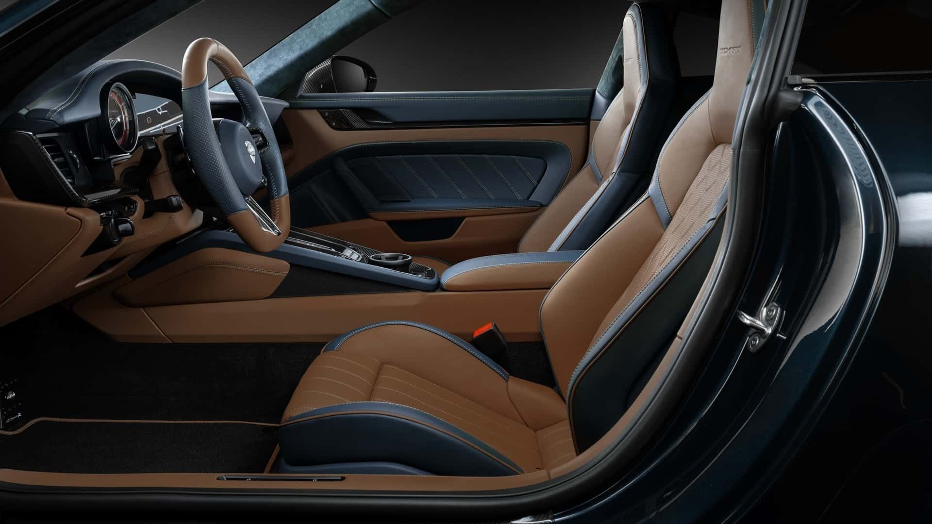 نمای داخلی خودرو پورشه ۹۱۱ توربو اس تک آرت ردیف جلو