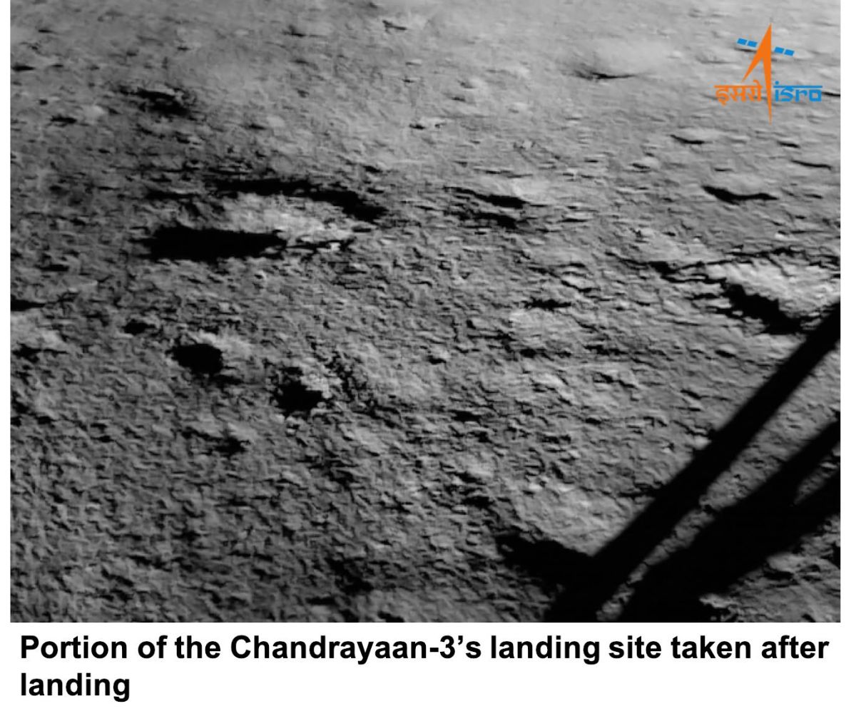 بخشی از محوطه فرود چاندرایان ۳ از نگاه دوربین این ماه‌نشین