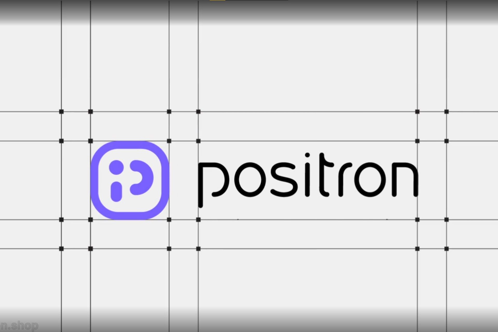 لوگو پوزیترون در میان خطوط هندسی