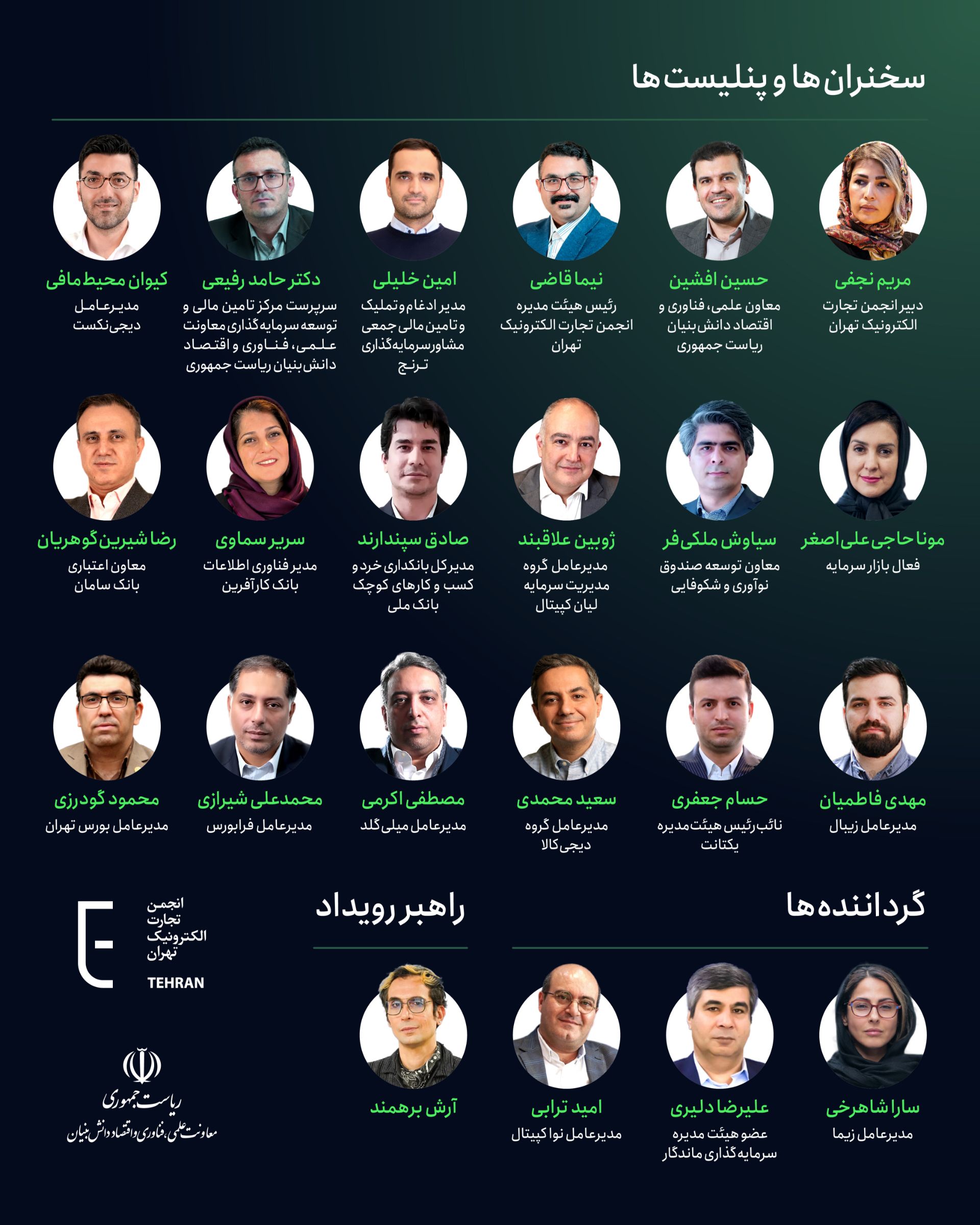 اسامی سخنرانان رویداد تامین مالی پلتفرم‌های آنلاین