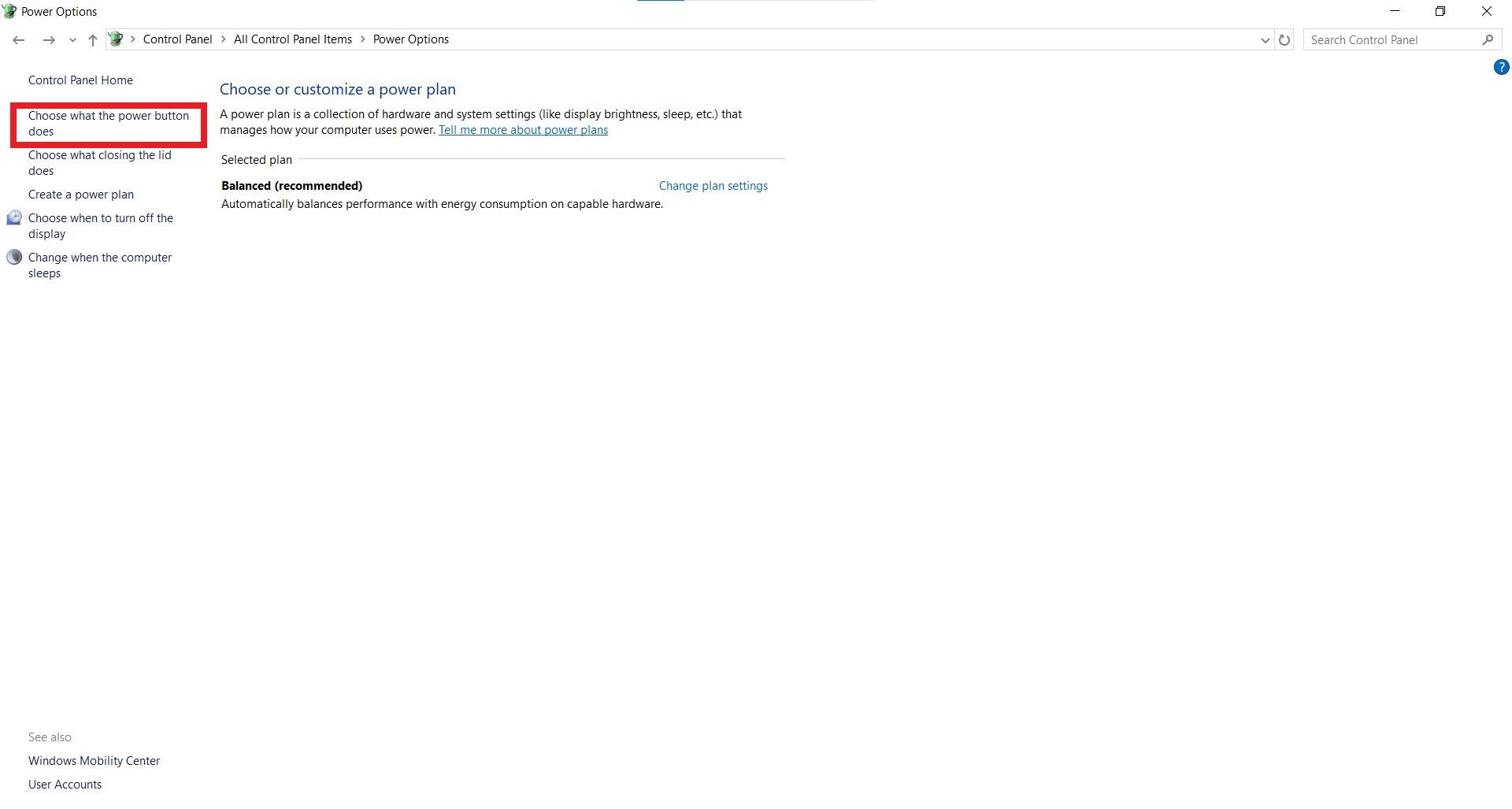 تنظیمات پاور ویندوز ۱۱