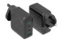 شارژر پاورولوجی Powerology 140W GaN PWCUQC022 از نمای جلو و پشت