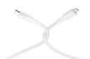 رنگ سفید کابل شارژ USB پاورولوجی Type-C به Lightning مدل 23BRCL12 با طول 1.2 متر