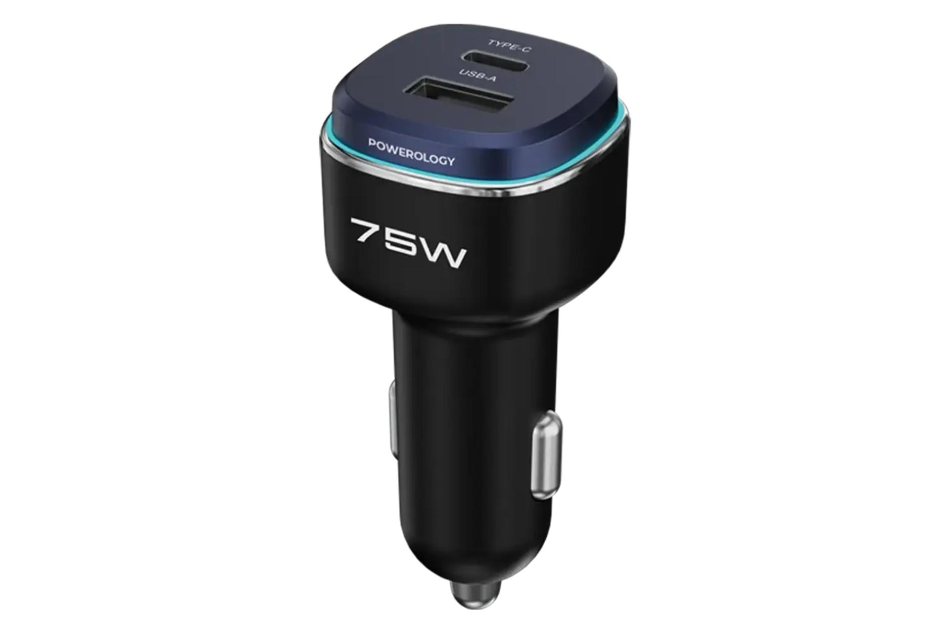 شارژر پاورولوجی Powerology 75W Dual-Port PCCSR024 آبی