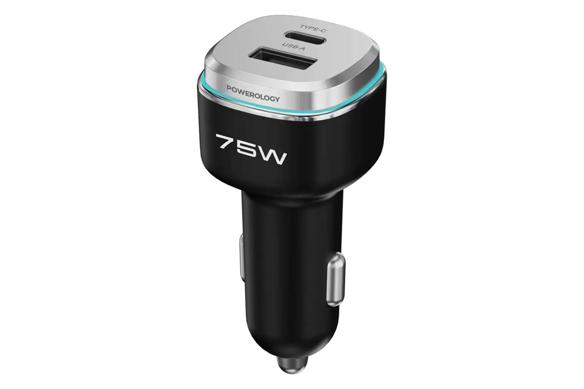شارژر پاورولوجی Powerology 75W Dual-Port PCCSR024 نقره ای