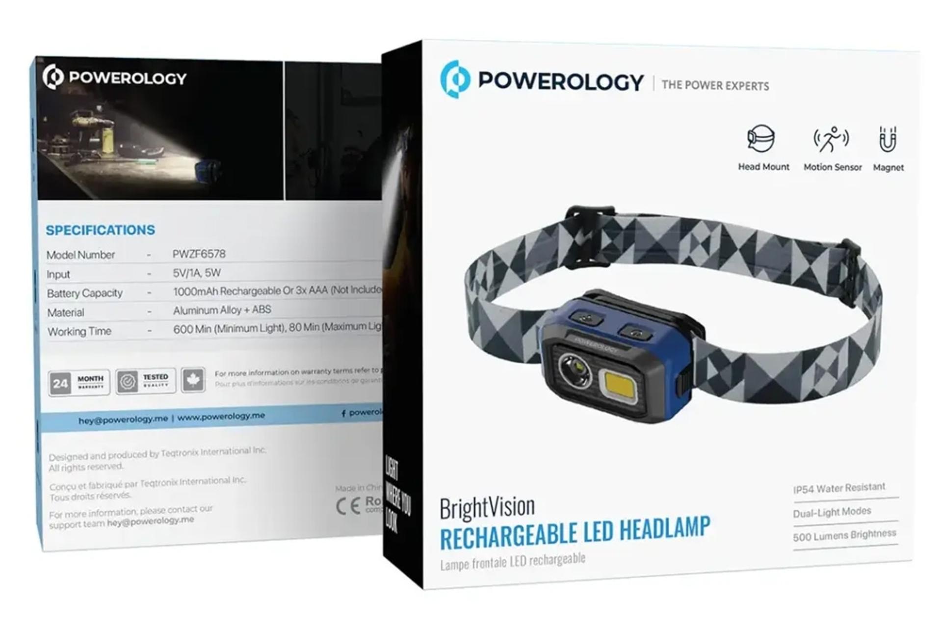 جعبه چراغ پیشانی پاورولوجی Powerology BrightVision PWZF6578BK