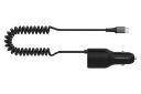 شارژر پاورولوجی Dual Ports Car Charger With Coiled Cable PCCSR015 از نمای کناری