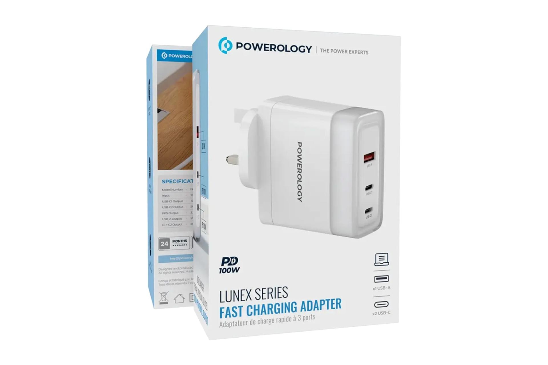 جعبه شارژر پاورولوجی Powerology Lunex Series 100W