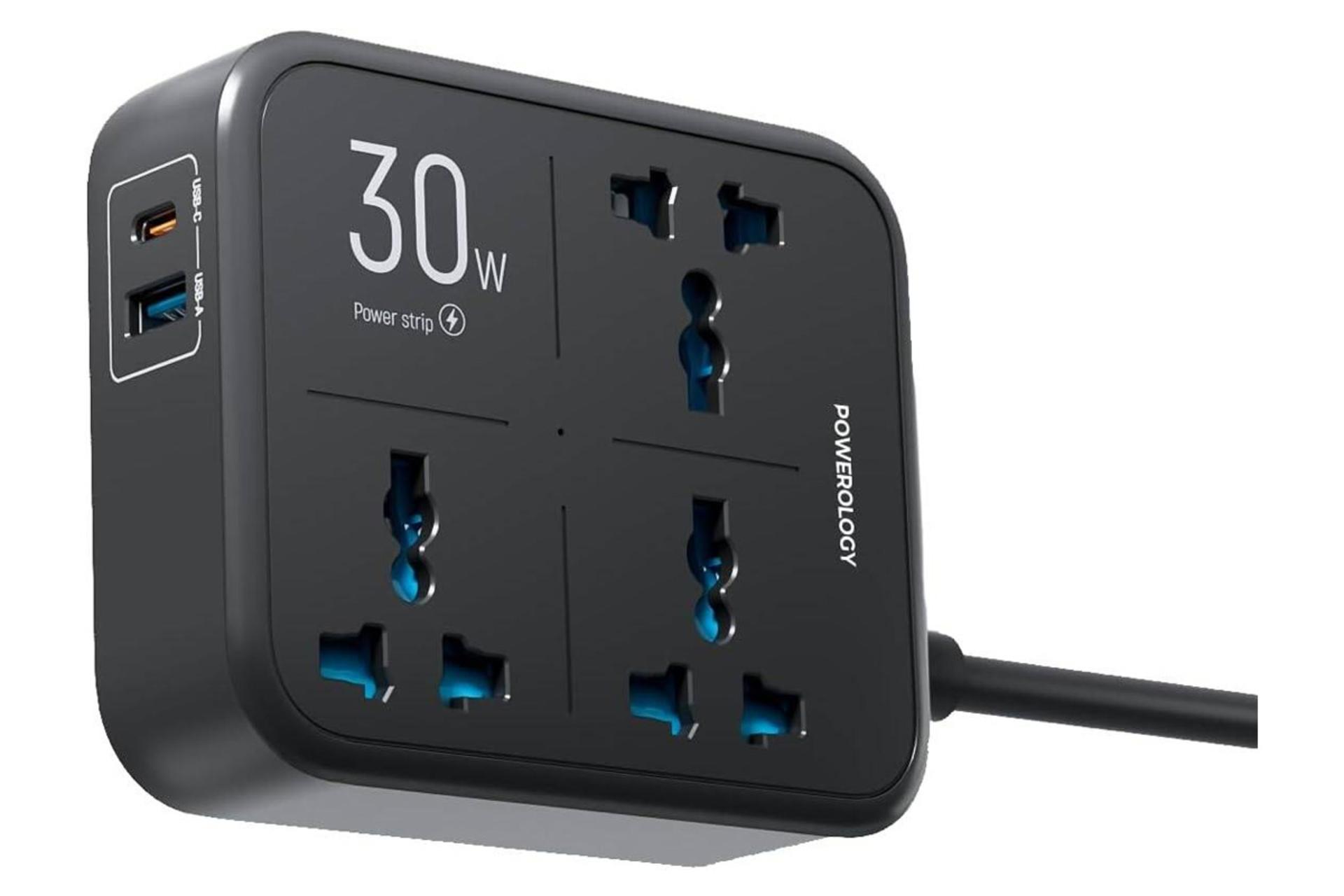 چندراهی برق پاورولوژی PWCUQC037 رنگ مشکی