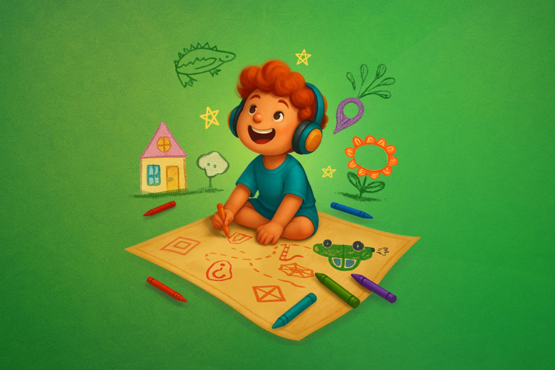 کودک در حال نقاشی کردن