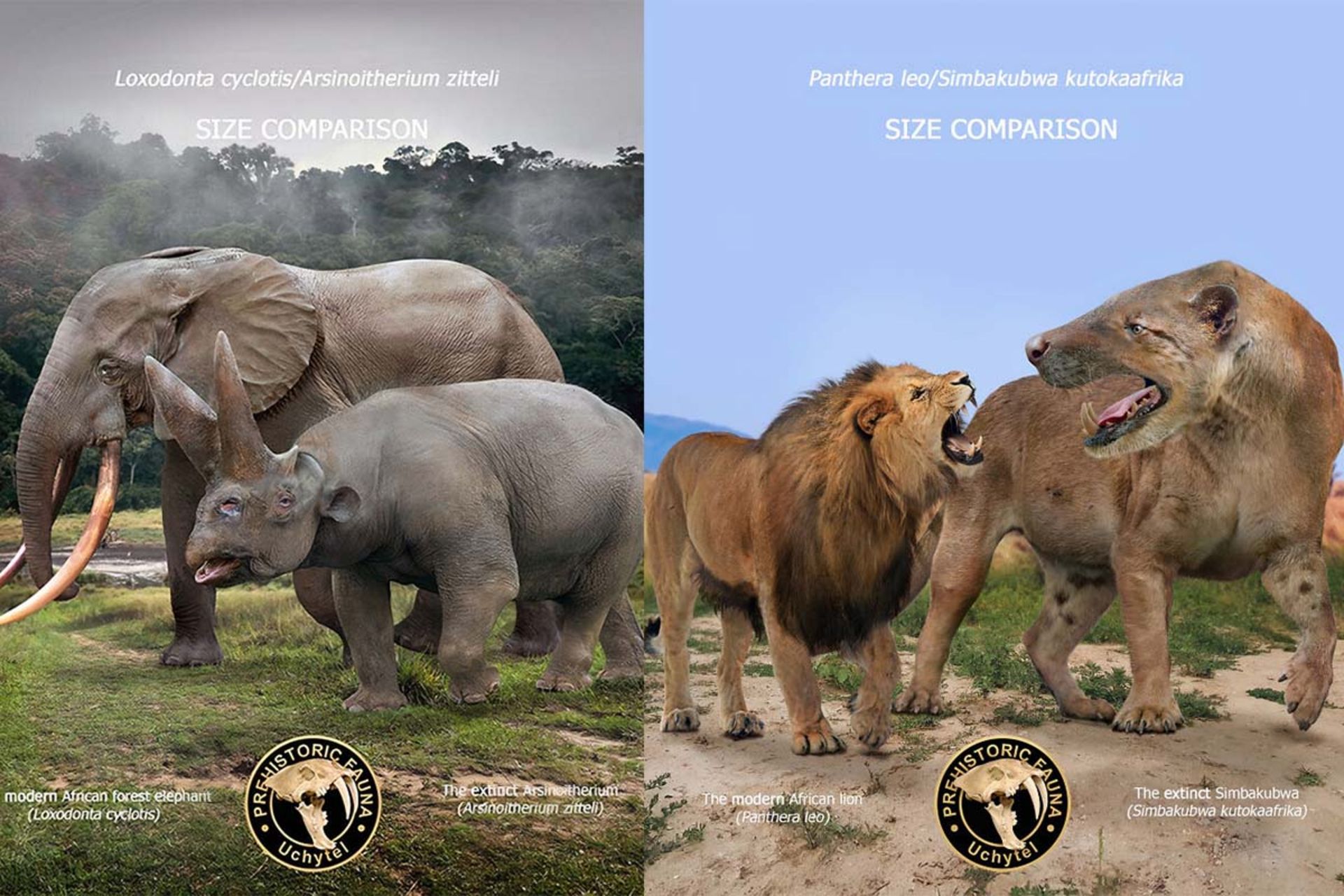 مقایسه اندازه حیوانات ماقبل تاریخ و نوادگانشان