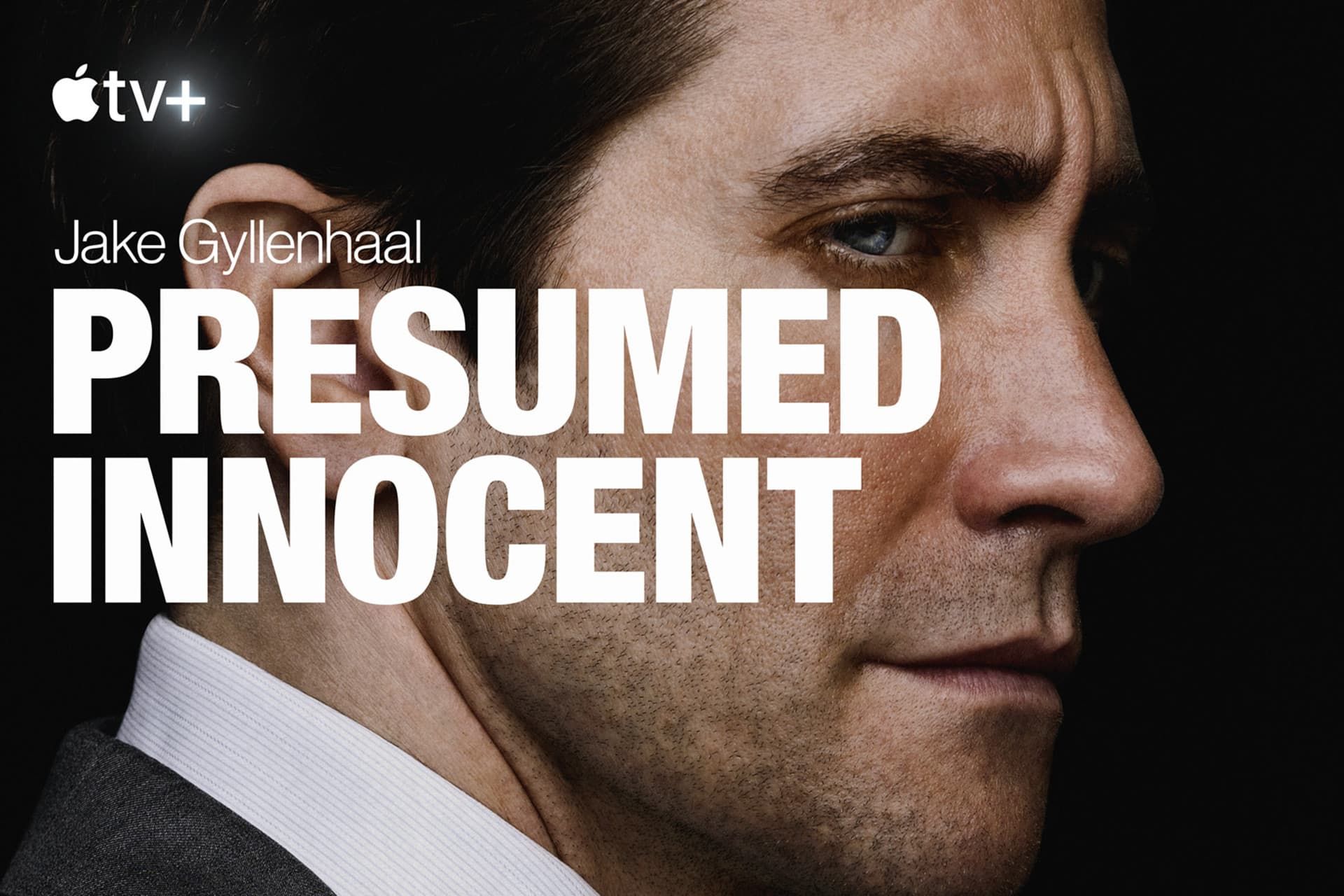 پوستر سریال  Presumed Innocent با تصویری از جیک جیلنهال از نیم‌رخ