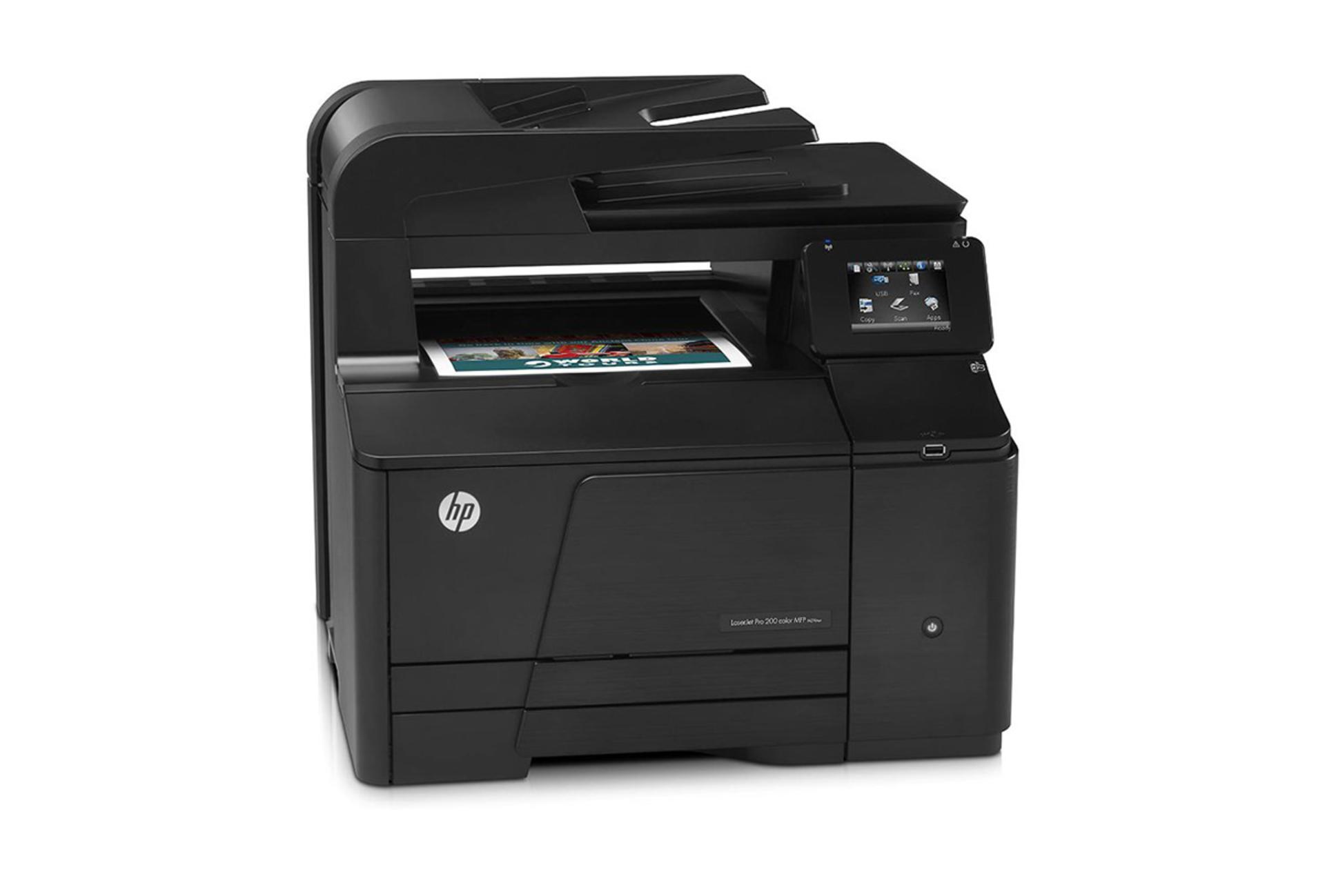 پرینتر اچ پی HP LaserJet Pro 200 Color M276nw نمای جلو  و چپ