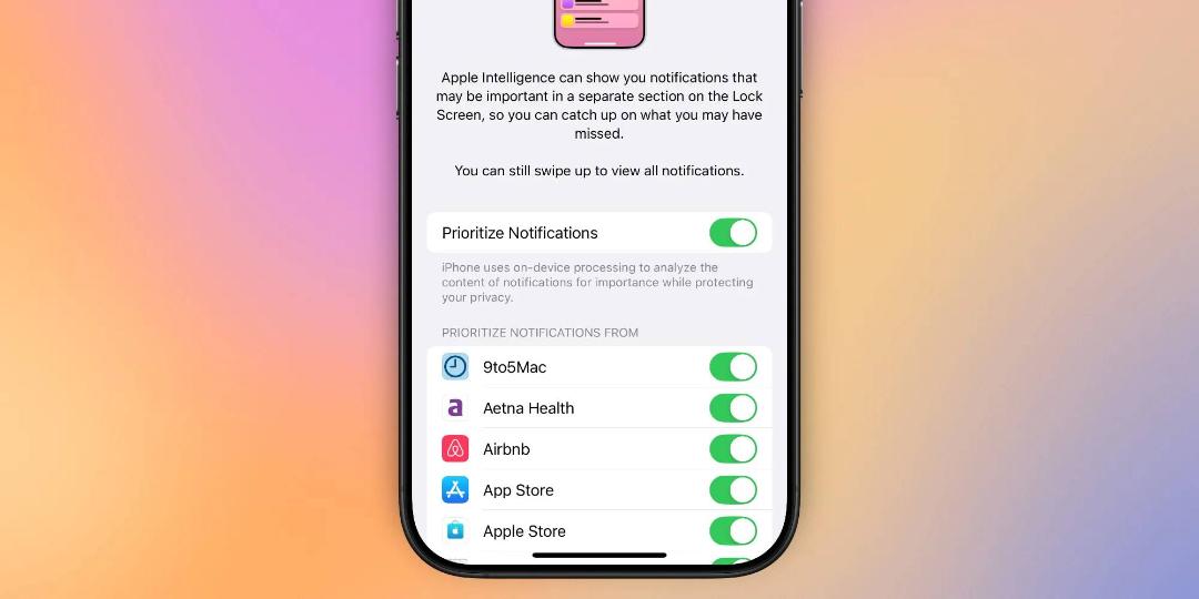 نوتیفیکیشن های اولویت دار در ios 18.4 beta 2