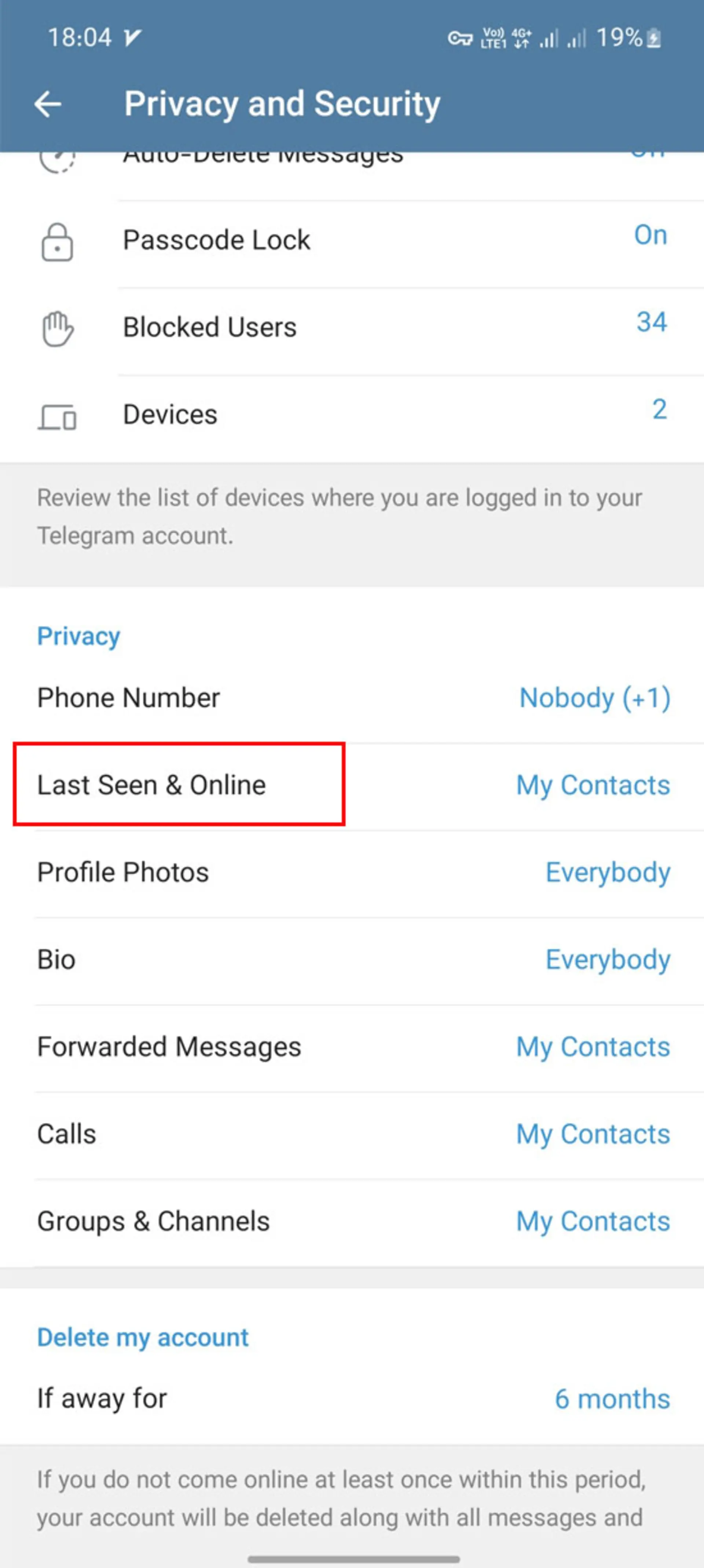 تنظیمات Privacy and Security