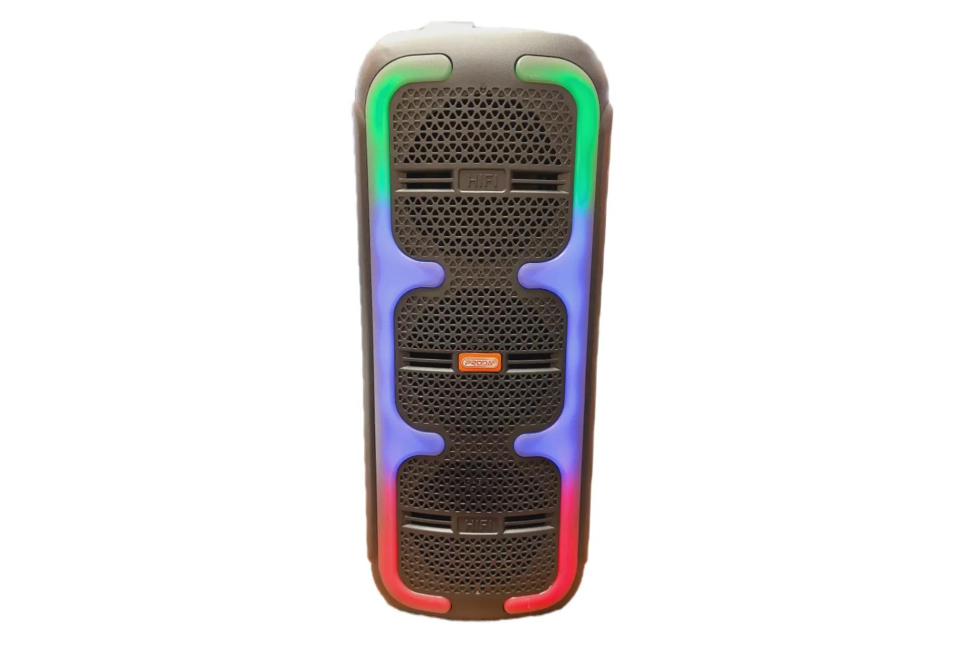 نمای جلو و نورپردازی اسپیکر پرودا BOM BOX 800