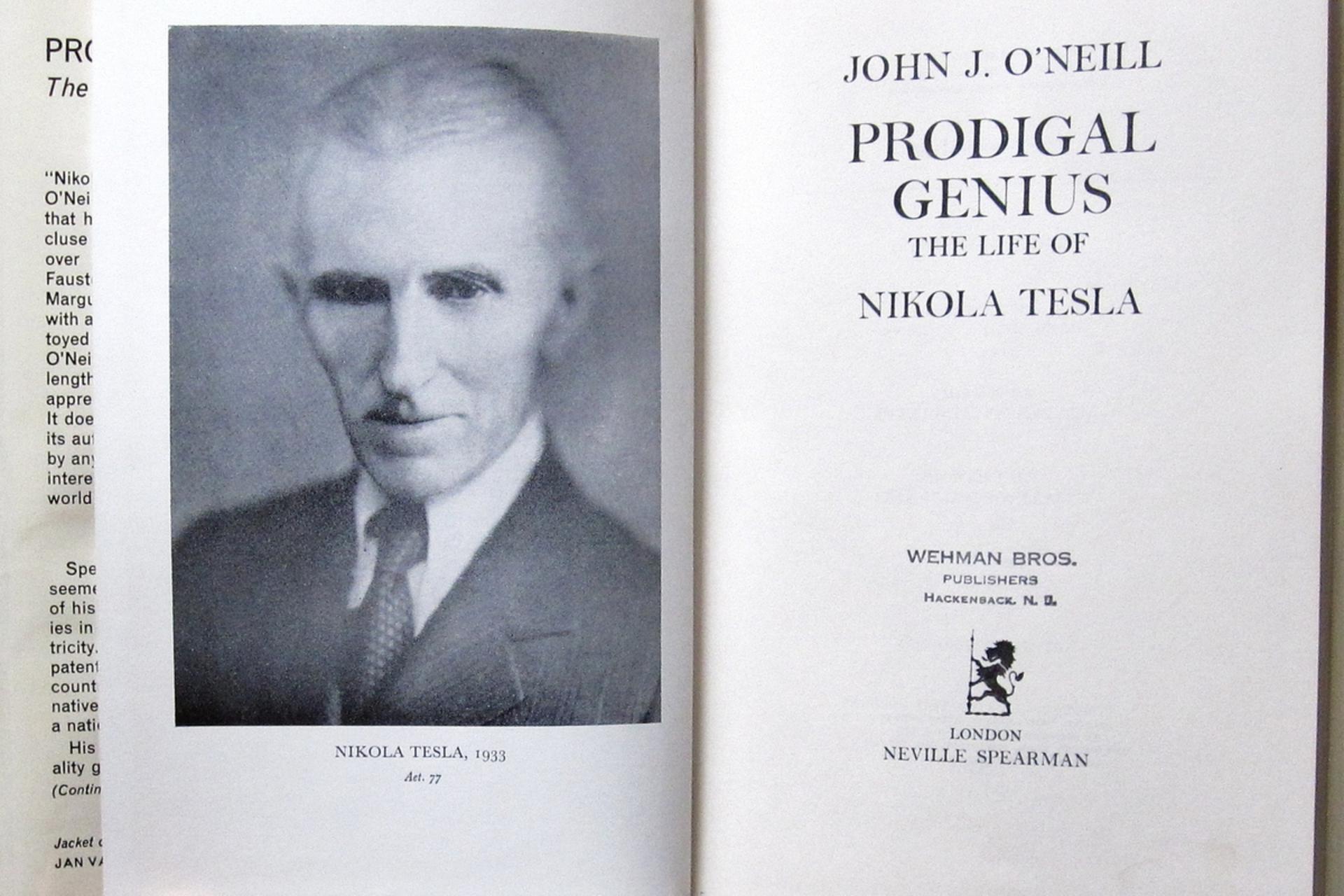 کتاب بیوگرافی تسلا prodigal genius the life of nikola tesla با عکس نیکلا تسلا