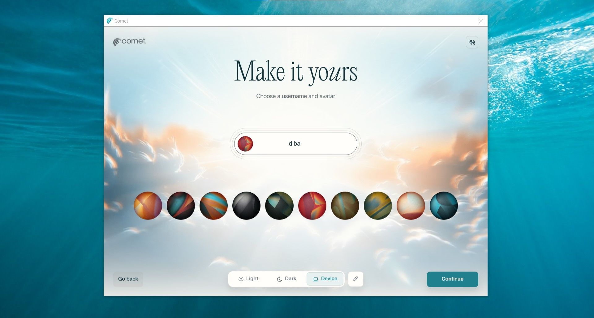انتخاب اسم پروفایل برای Comet