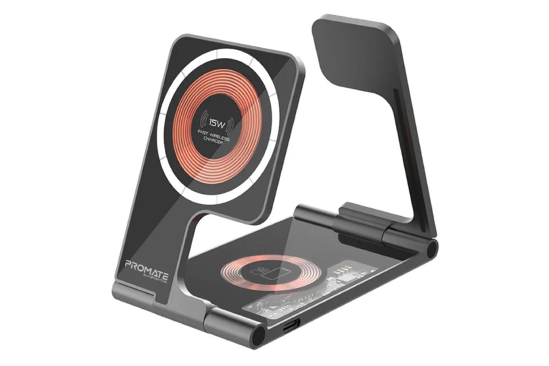 شارژر پرومیت AuraFold-Trio رنگ مشکی