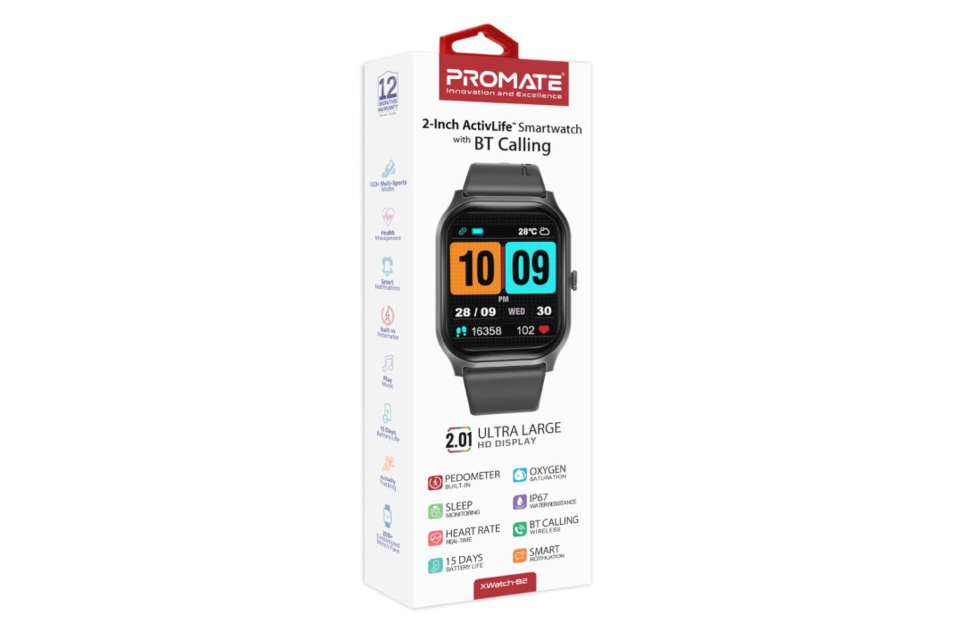 جعبه ساعت هوشمند پرومیت Promate XWatch-B2