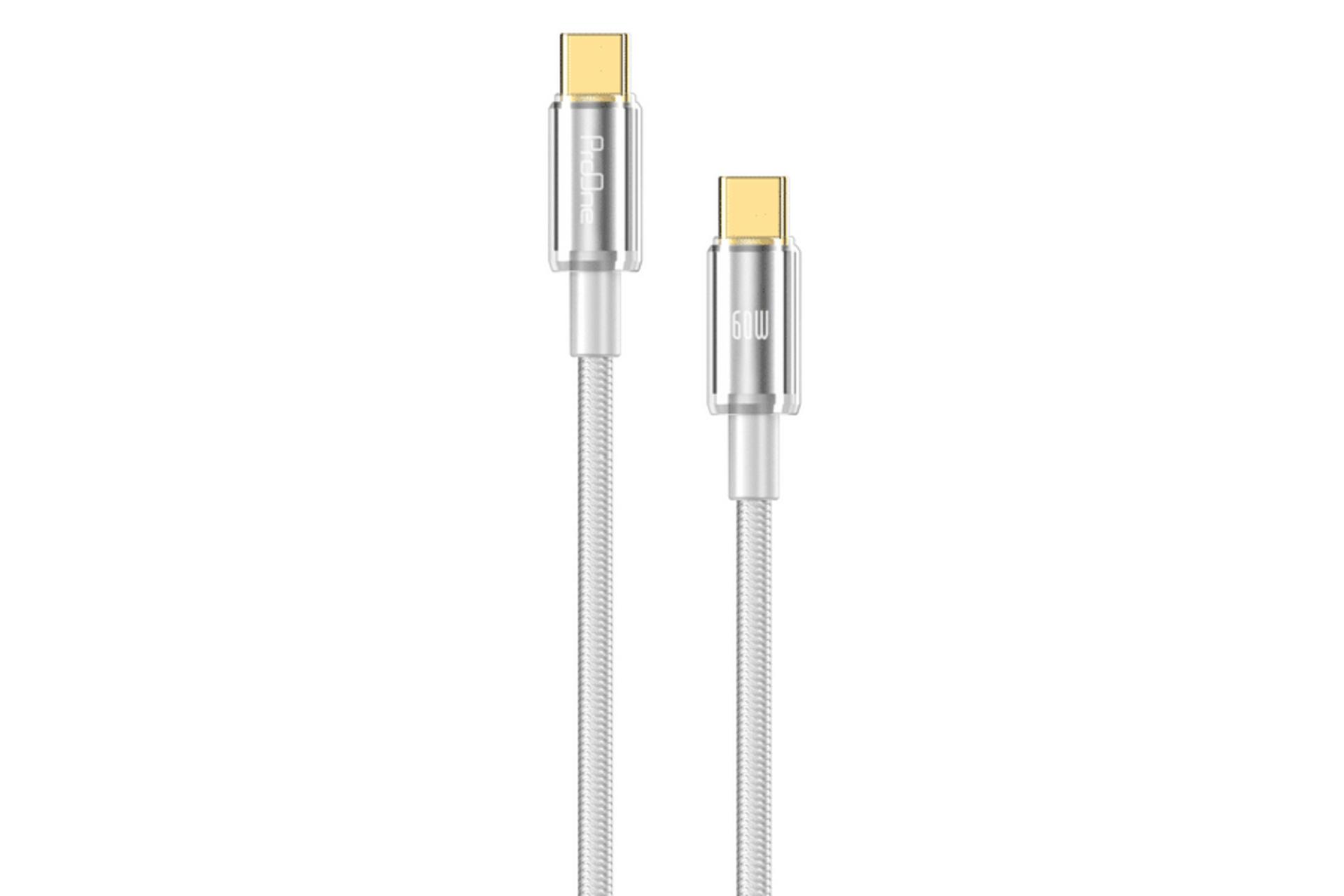 کابل شارژ USB پرو وان Type-C به Type-C مدل PCC119 با طول 1 متر سفید