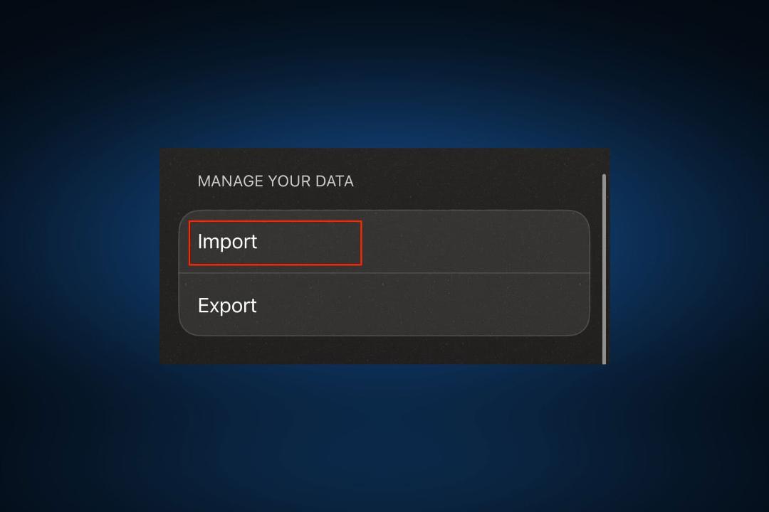 گزینه‌ی ایمپورت در برنامه Proton Authenticator