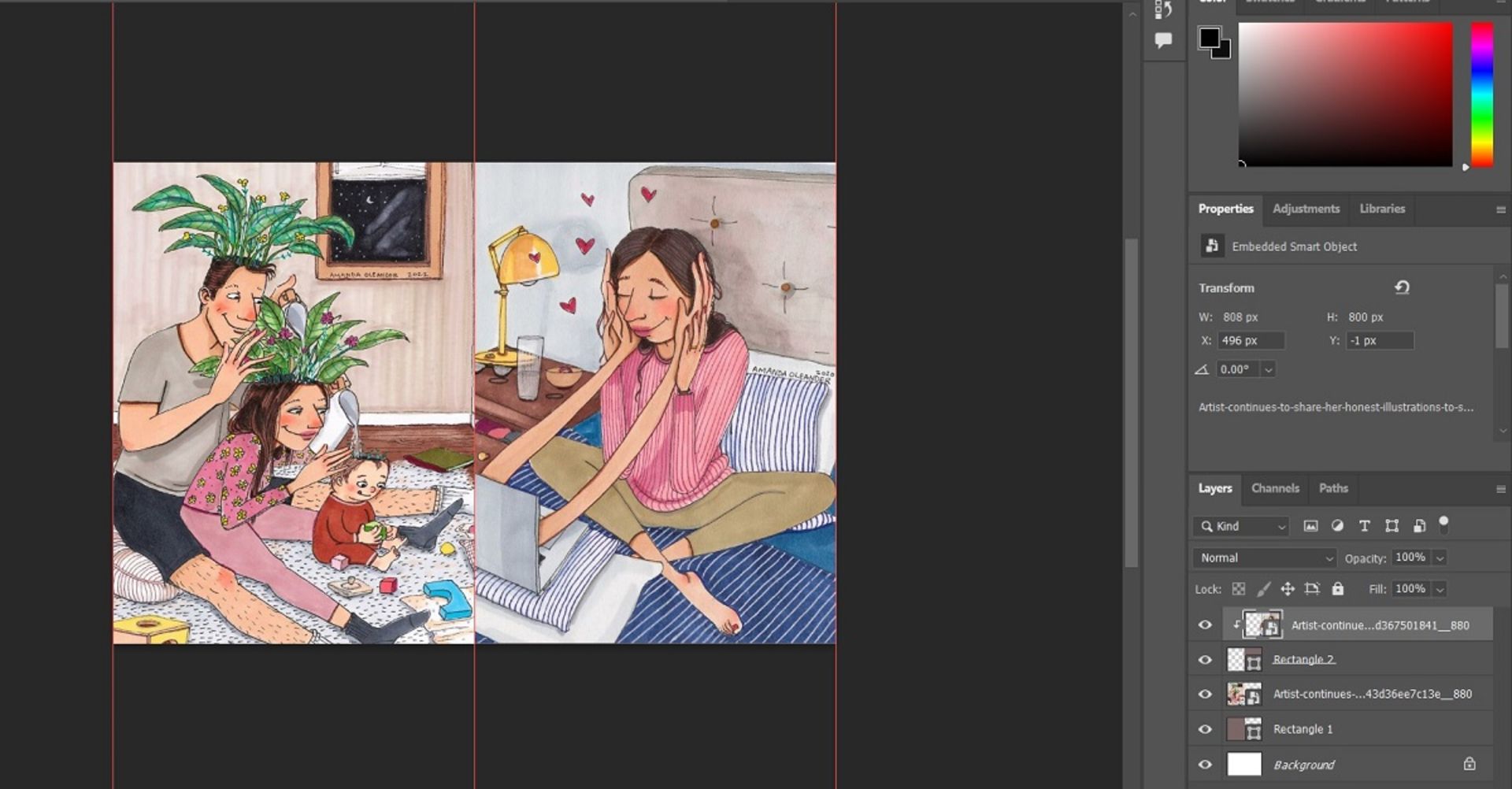 ترکیب دو عکس با فتوشاپ