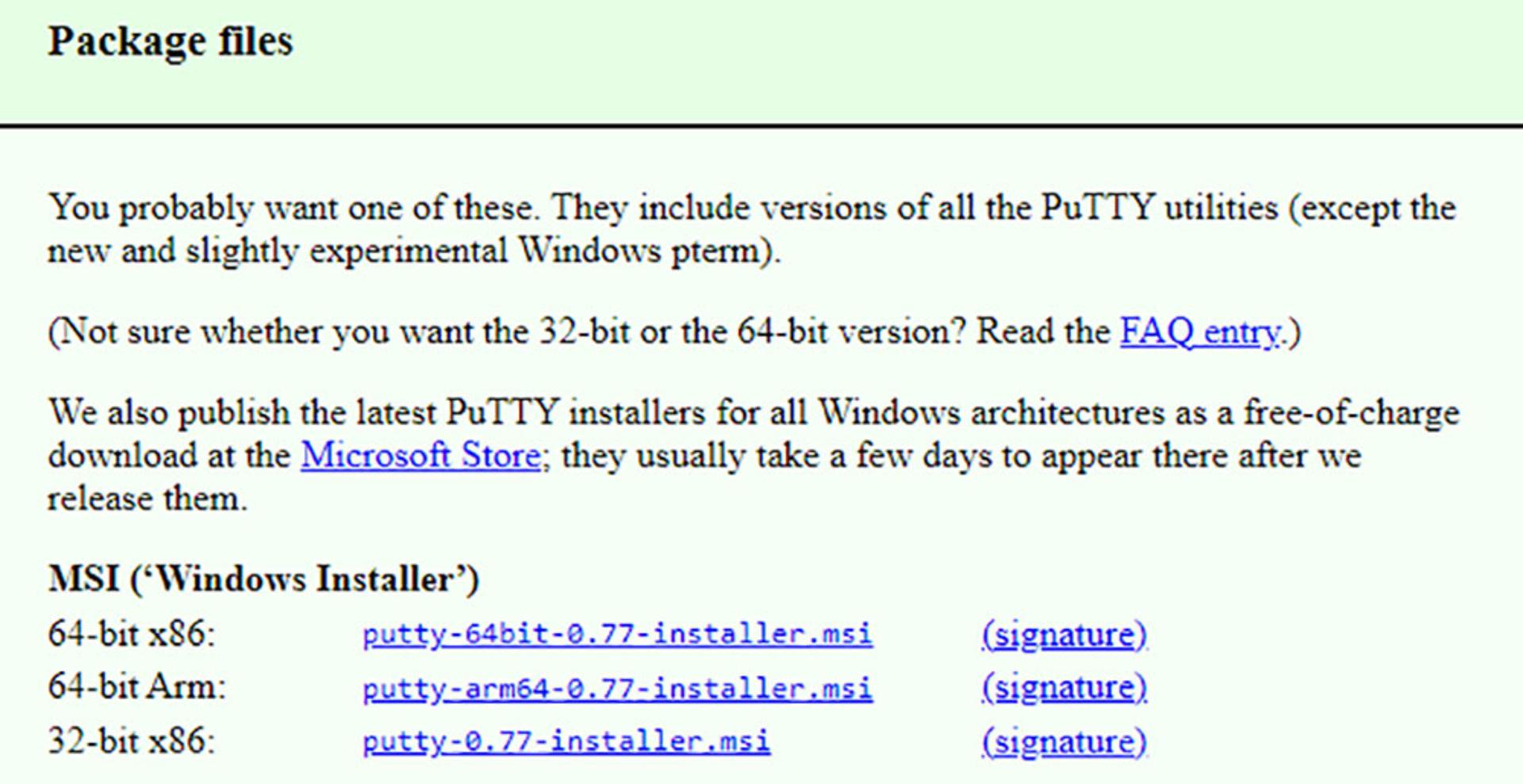 نصب PuttY
