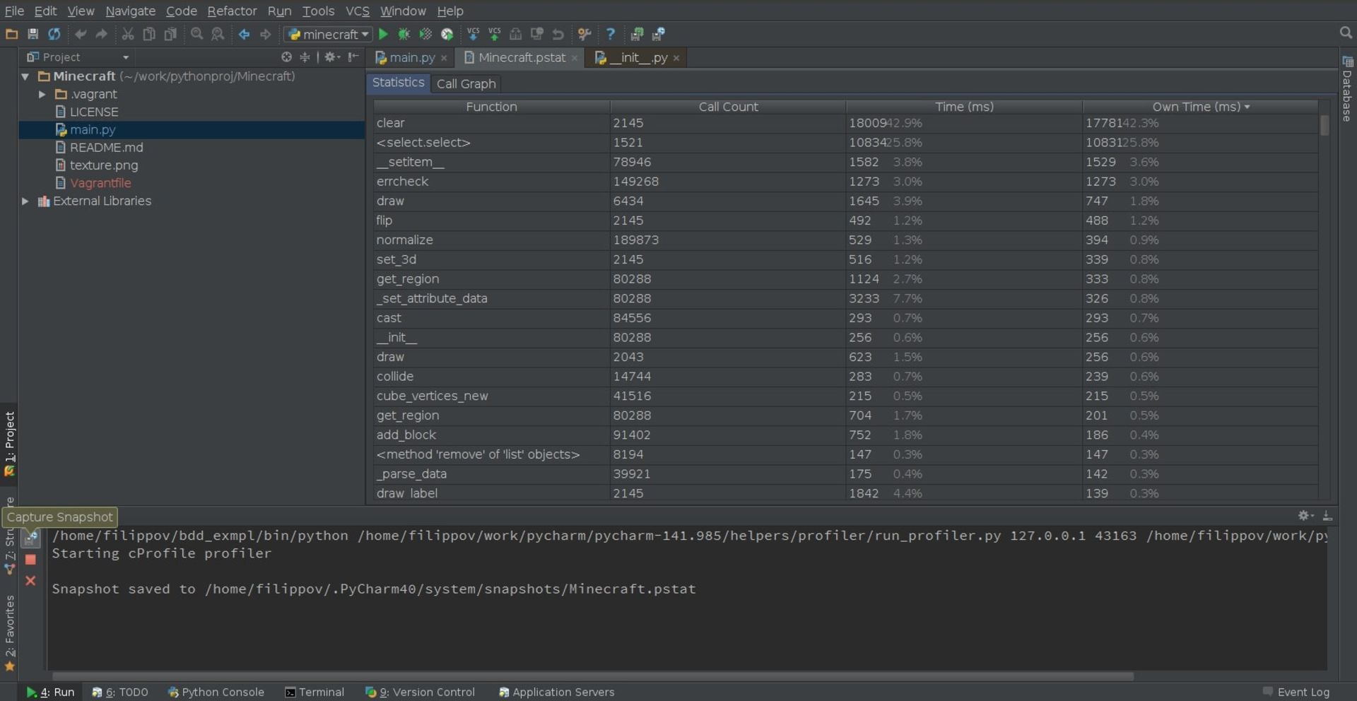 محیط کاربری PyCharm 