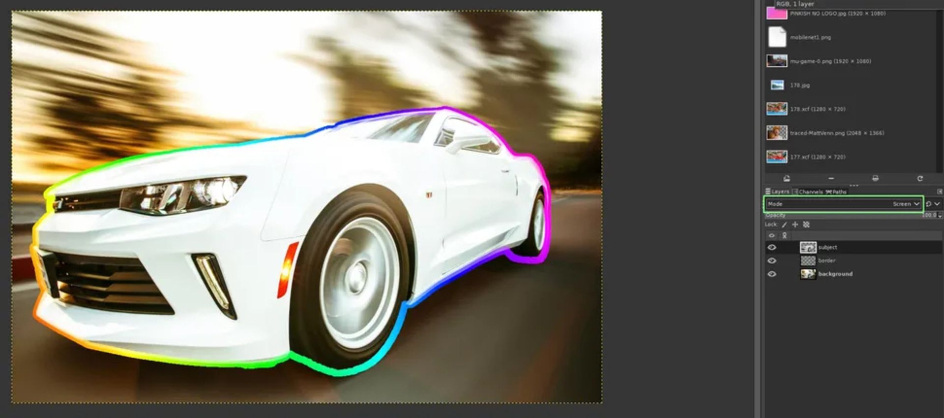 انتخاب Mode برای عکس در گیمپ